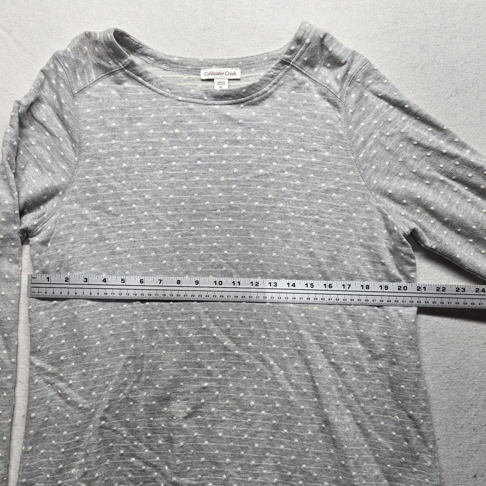 Coldwater Creek Coldwater Creek Pokka Dot Grey Long Sleeve Lightweight Pullover Sweater Women XL Size XL / US 12-14 / IT 48-50 - 4 Thumbnail