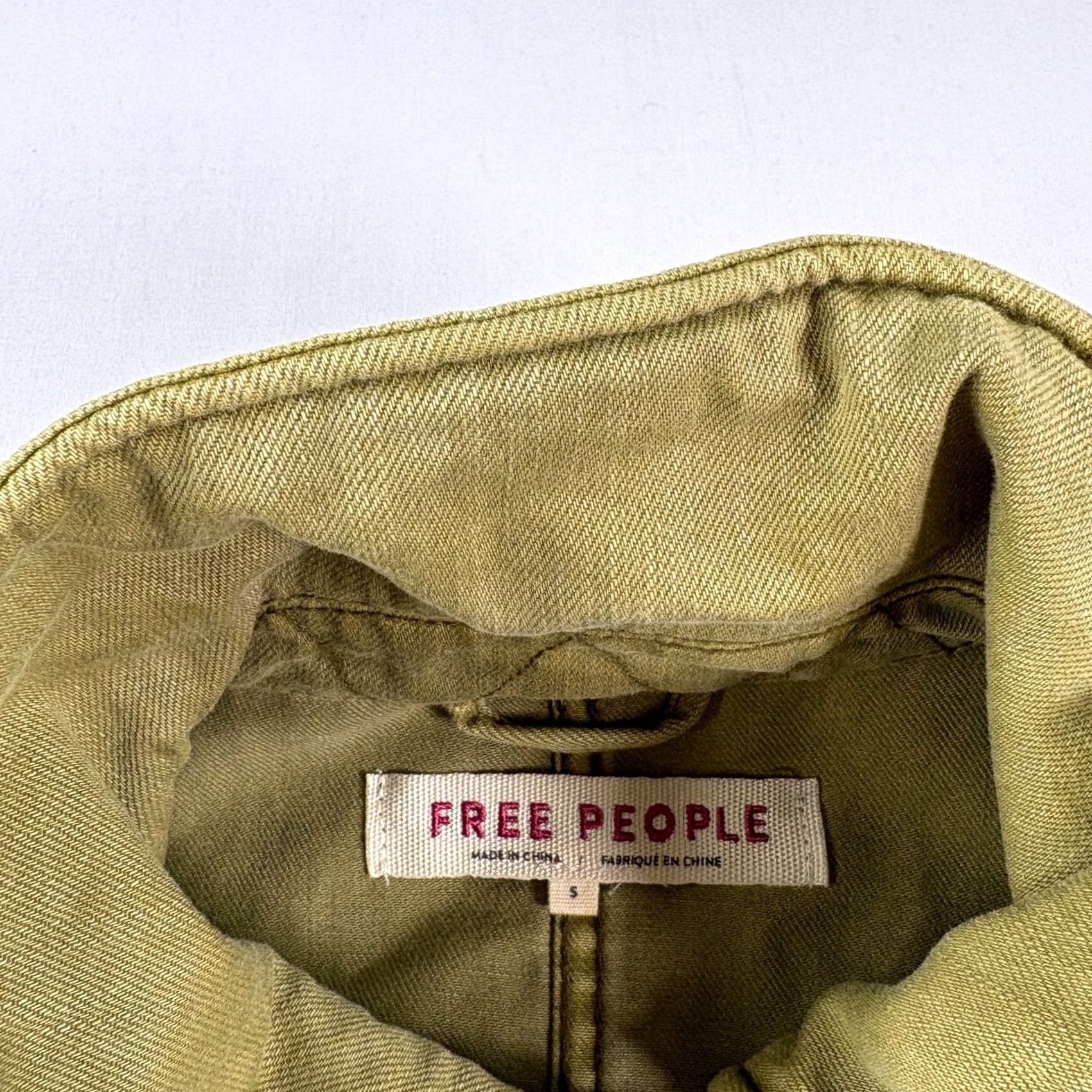 Free People VINTAGE Free People Jacket Womens Small Olive Green Seize The Day Military Oversized Size S / US 4 / IT 40 - 3 Thumbnail