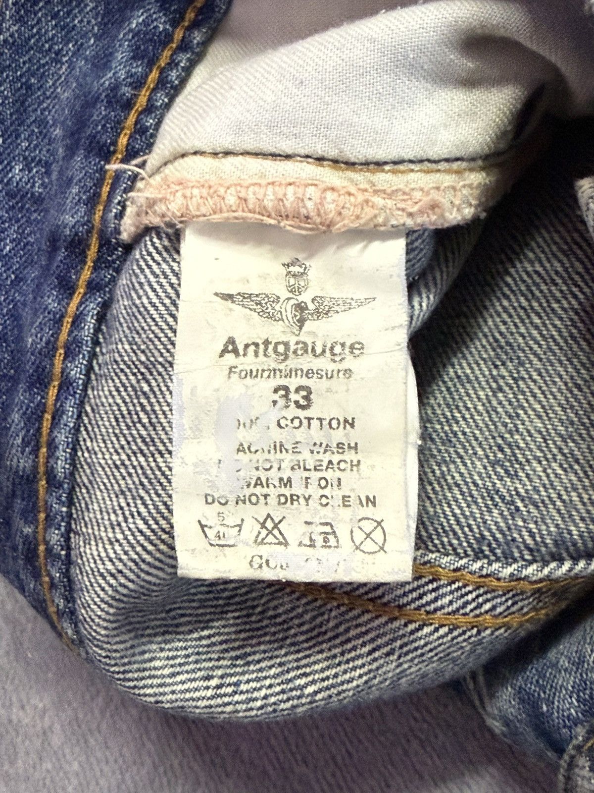 Japanese Brand × Le Grande Bleu (L.G.B.) Antgauge Japan Asymmetrical Pocket Double Waist Fade Jeans Size US 32 / EU 48 - 24 Thumbnail