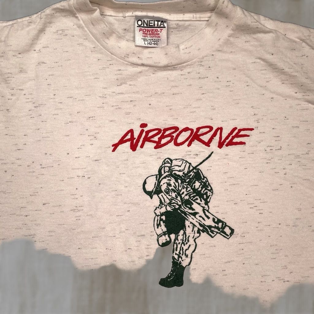Vintage VINTAGE Airborne Military Shirt Men L Gray Men T-Shirt Military Unit Parachuter 90s Mens Size US L / EU 52-54 / 3 - 1 Thumbnail