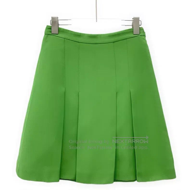 Gucci Gucci Green wool casual pleated skirt Size 26" / US 2 / IT 38 - 1 Thumbnail