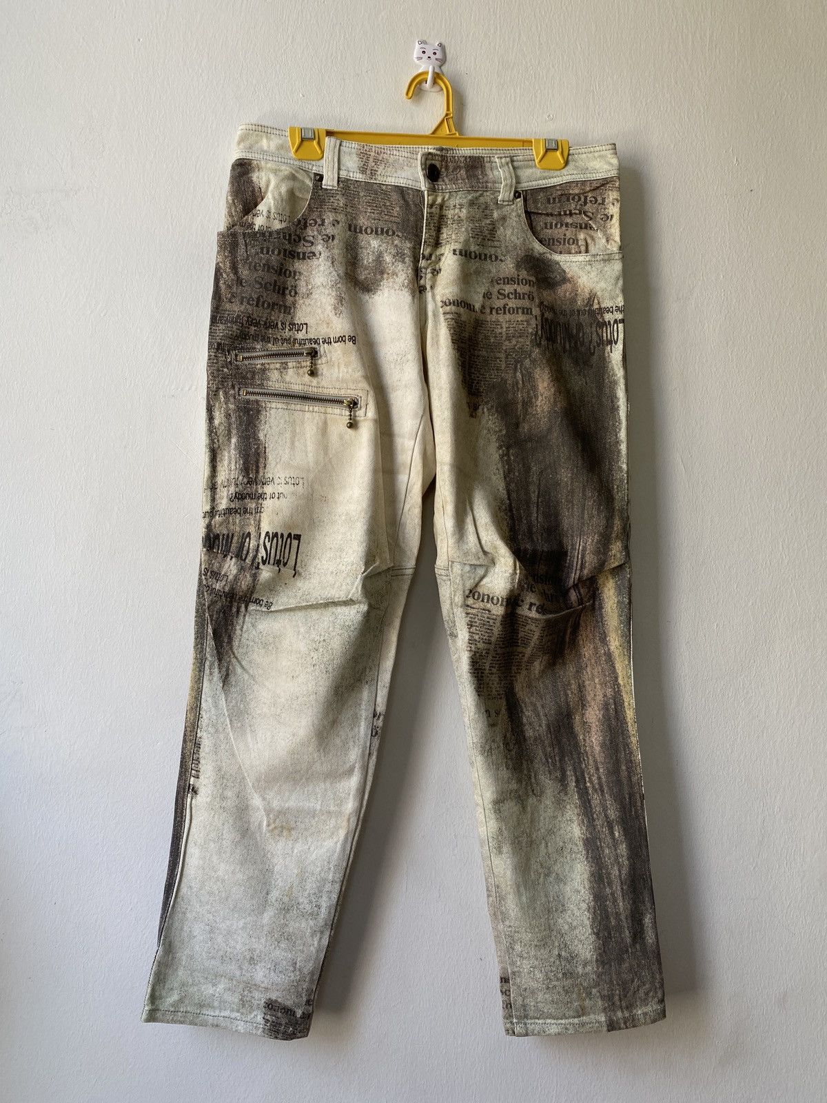 image of Batsu Club Fullprint Design Denim in White, Men's (Size 31)