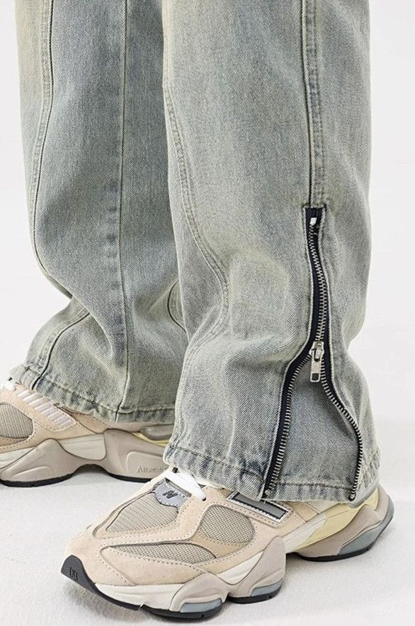 Jean × Vintage Y2k Mud Yellow Jeans with Buttons Multi-pocket Zipper Size US 34 / EU 50 - 7 Thumbnail