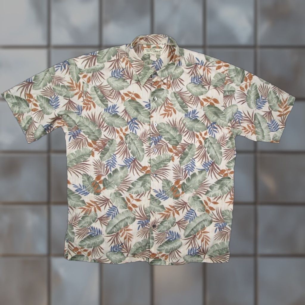 Tori Richard VINTAGE Tori Richard Shirt Mens Beige Floral Short Sleeve Button-Up Hawaiian Cotton Lawn USA Size US M / EU 48-50 / 2 - 1 Thumbnail