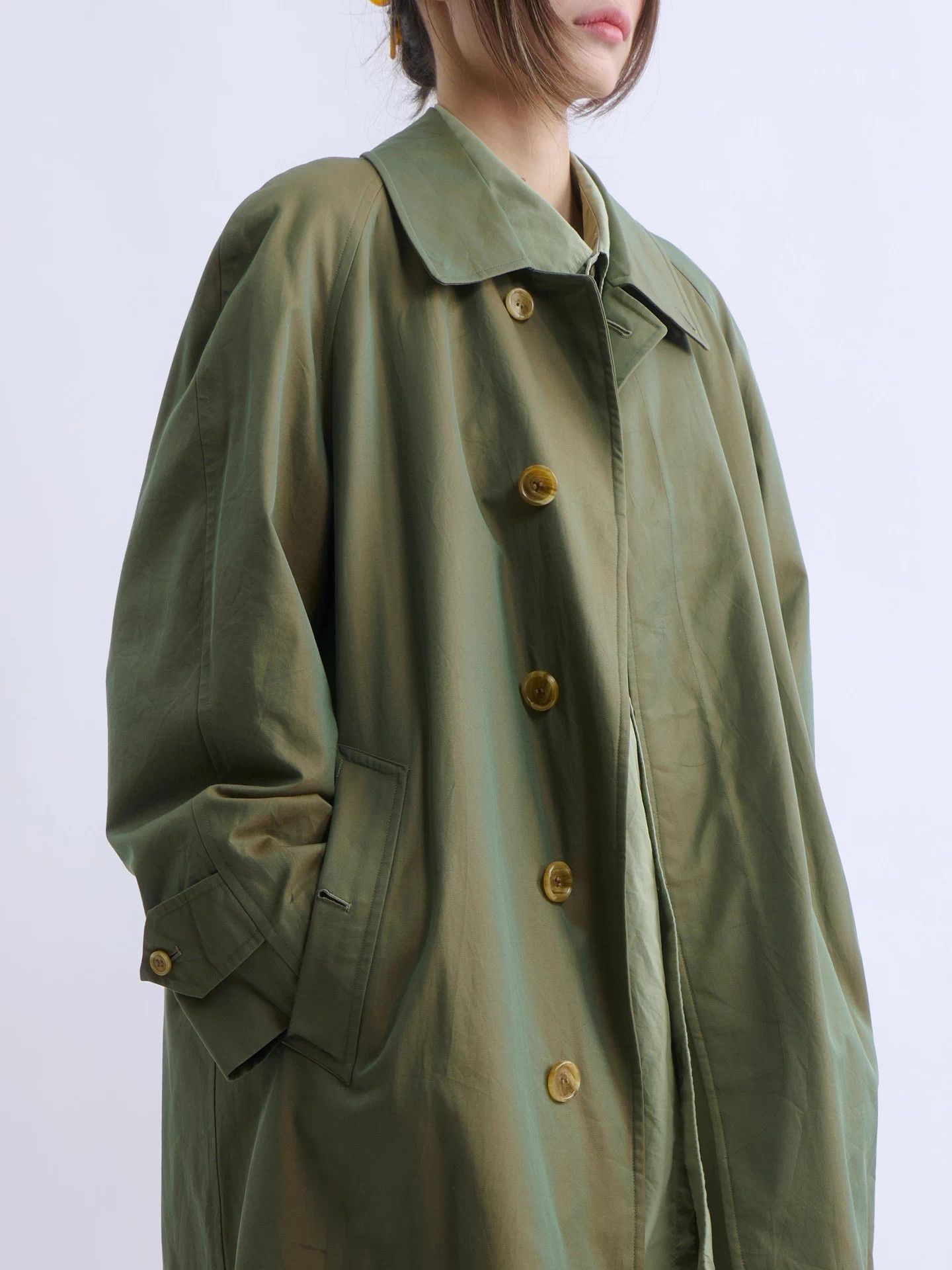 Burberry Burberrys 90s Classic Jade Green Trench Coat Size L / US 10 / IT 46 - 4 Thumbnail