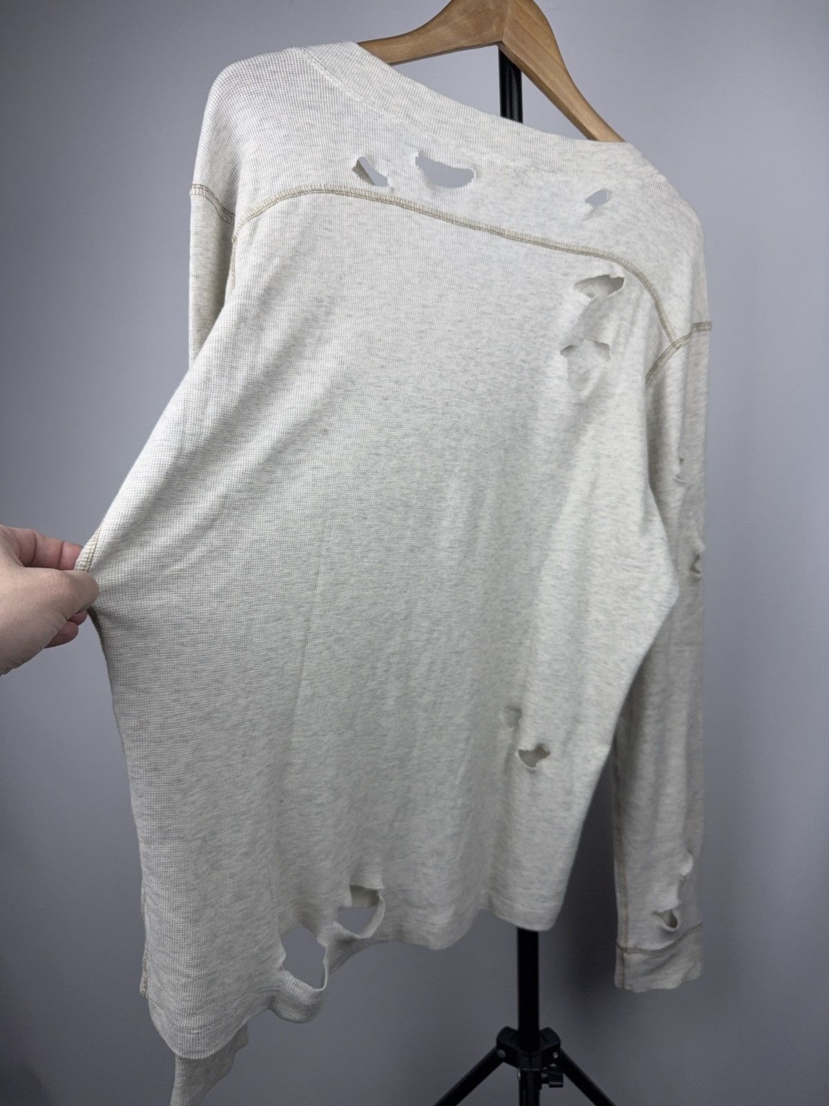 Diesel Diesel Y2K Avant Garde Distressed Thermal V-Neck Longsleeve Size US L / EU 52-54 / 3 - 12 Thumbnail