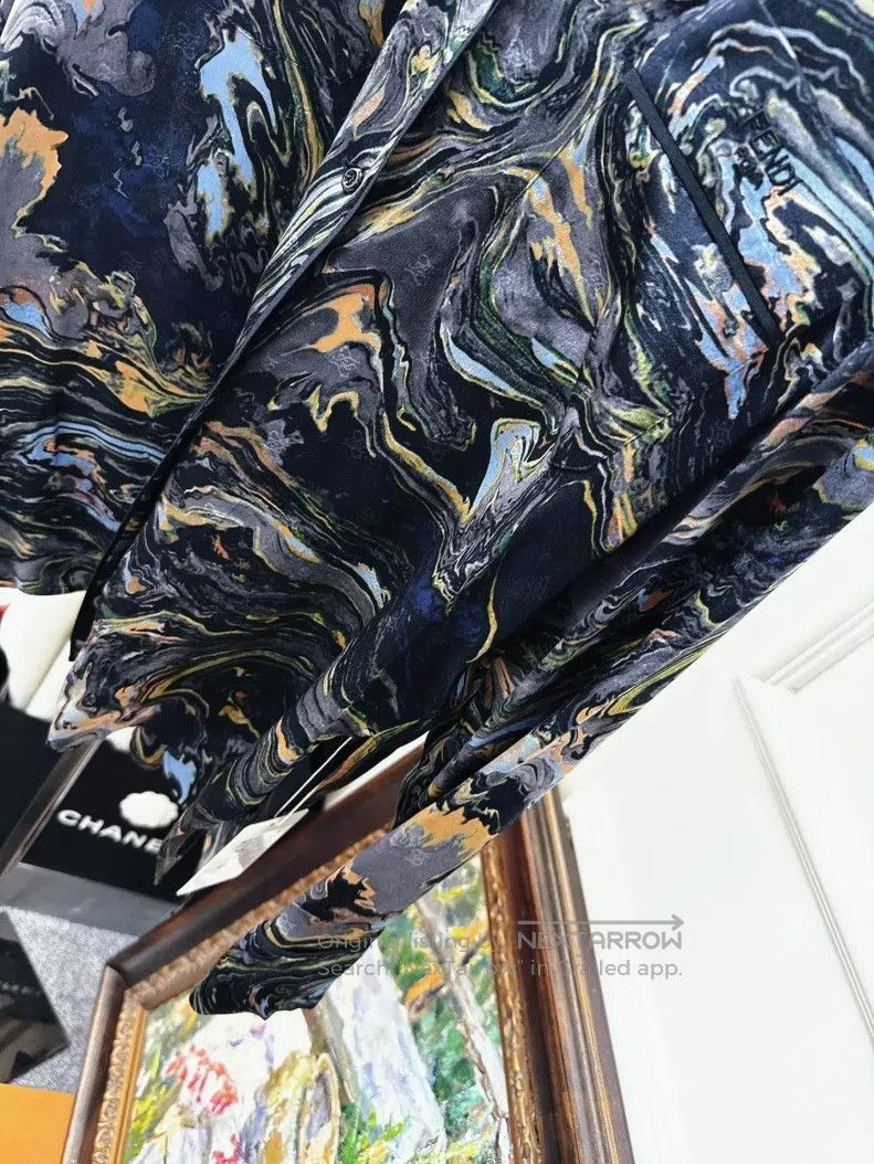 Fendi Fendi Single Breasted Ink Painting Silk Long Sleeve Shirt Size XS / US 0-2 / IT 36-38 - 3 Thumbnail
