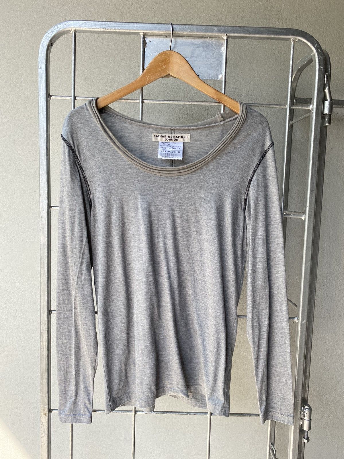 Katharine Hamnett London KATHARINE HAMNETT LONDON Gray Sheer Long-Sleeve Tee Size M / US 6-8 / IT 42-44 - 14 Thumbnail