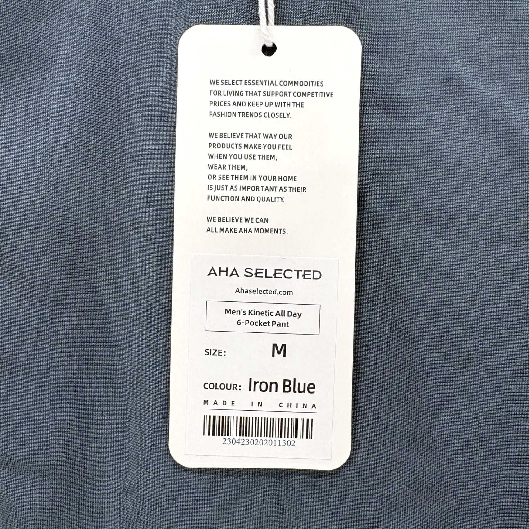 Vintage AHA Selected Kinetic All Day 6 Pocket Pant Mens M Iron Blue Khakis 100% Polyester Stretch Pockets Casual Activewear Size US 31 - 4 Thumbnail