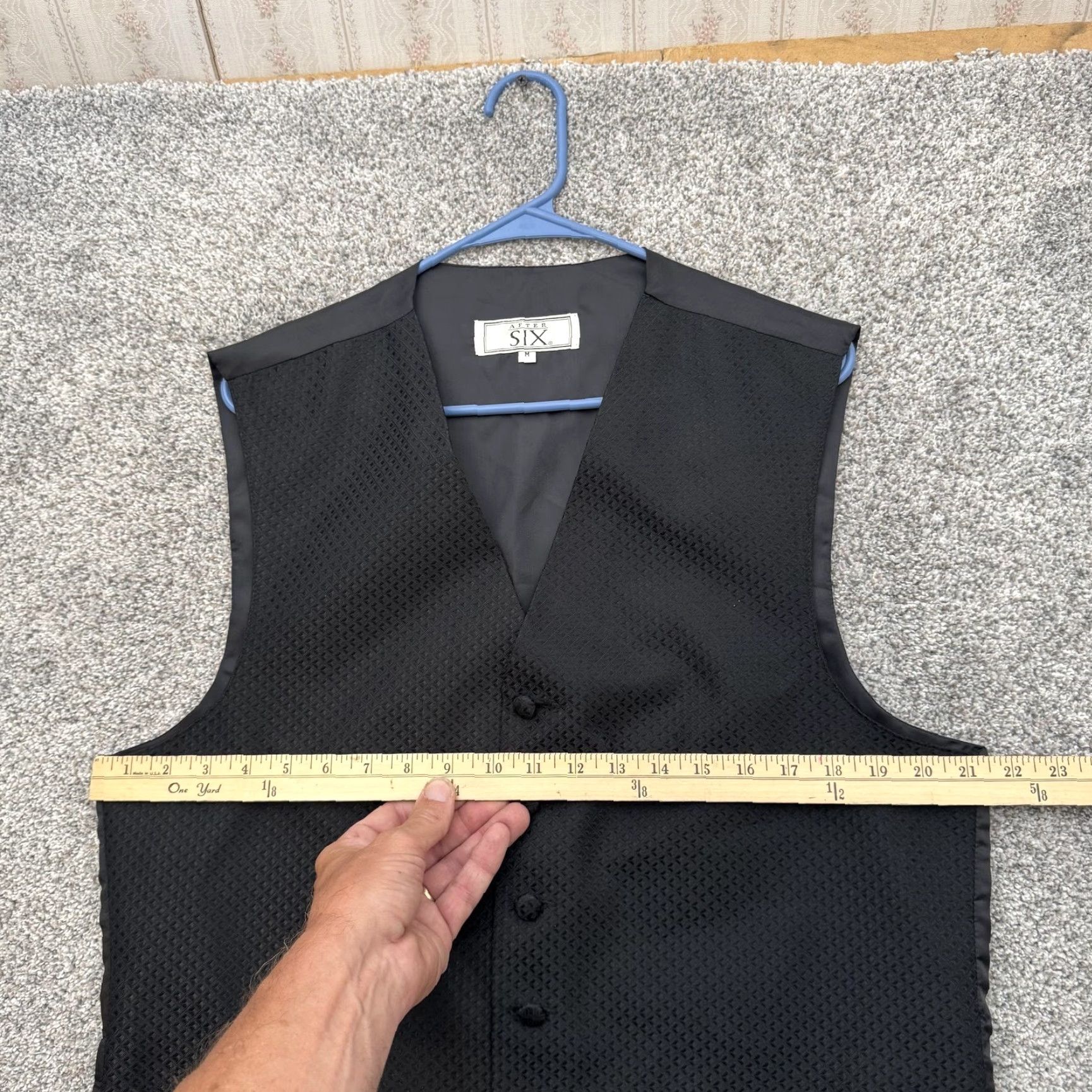 After Six After Six Vest Mens Medium Black Formal Tuxedo Wedding Adjustable Classic Suit Prom Size 40R - 4 Thumbnail