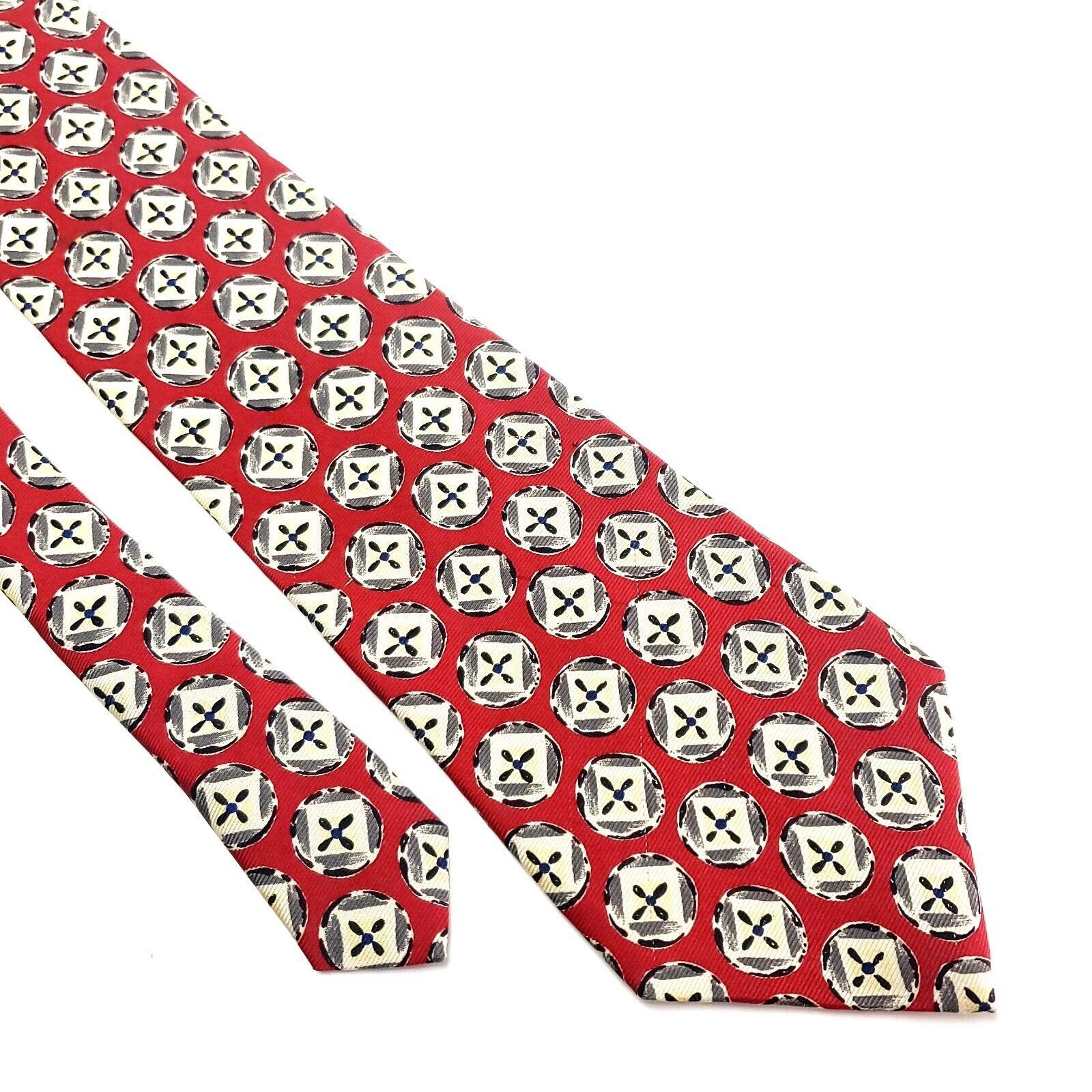 Burberry Vintage Burberry London Silk Tie Print Red Short Wide Size ONE SIZE - 1 Thumbnail