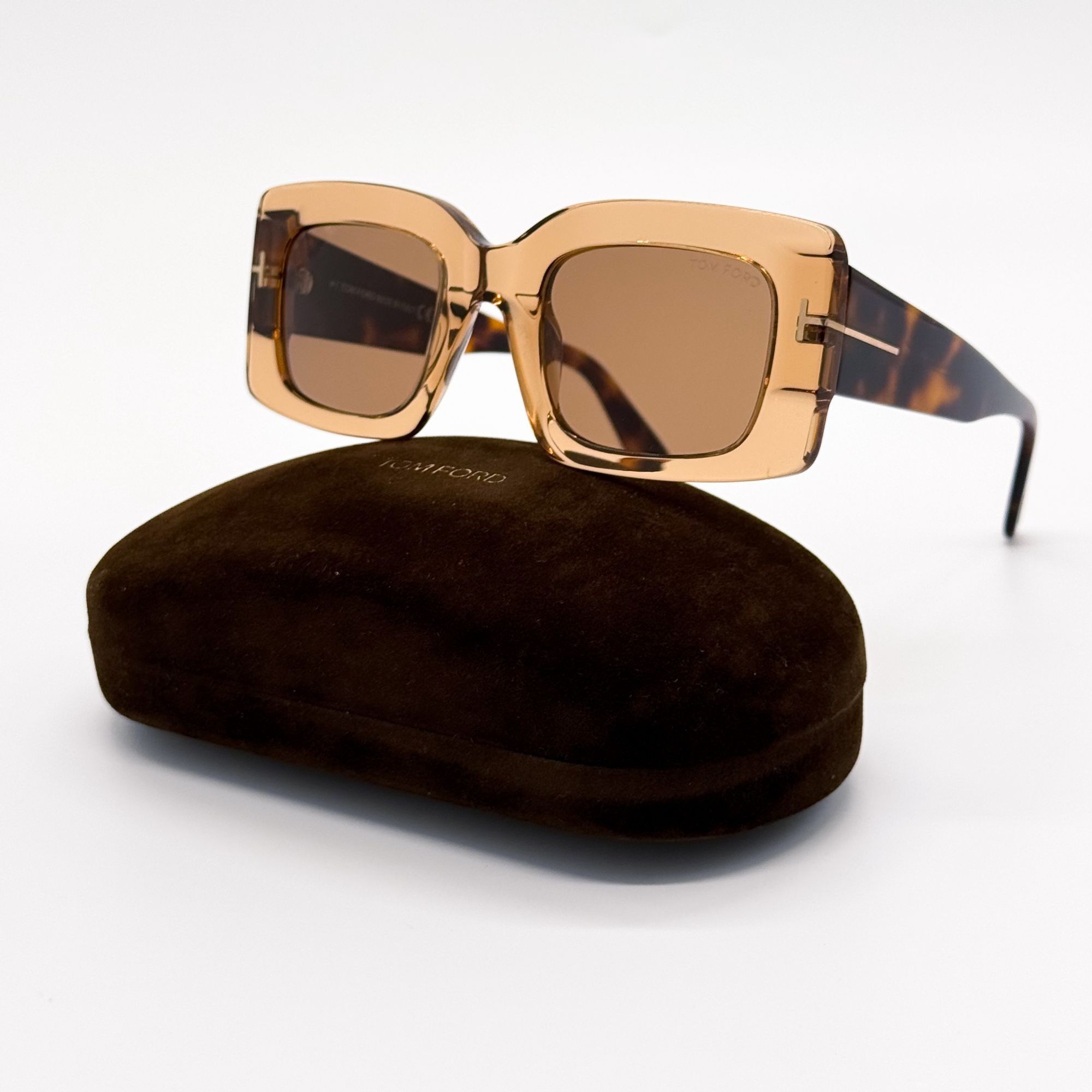Tom Ford Edwin FT1073 48F Square Sunglasses - Brown / Havana / Brown Tom Ford NEW Tom Ford FT1073 Edwin Sunglasses in Havana  main image 3
