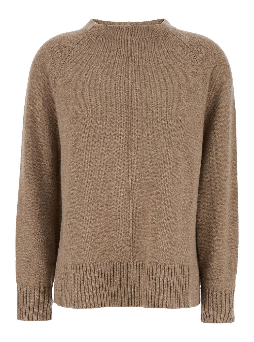 Max Mara 'Toldim' Beige Crewneck Sweater with Middle Stitch Detail in Cashmere Woman Size S / US 4 / IT 40 - 1 Thumbnail