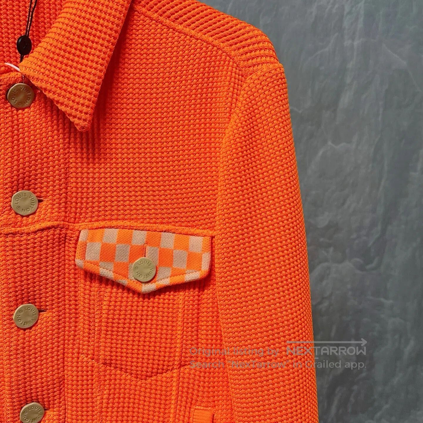 Louis Vuitton louis vuitton orange checkered knit jacket. Size XS / US 0-2 / IT 36-38 - 3 Thumbnail