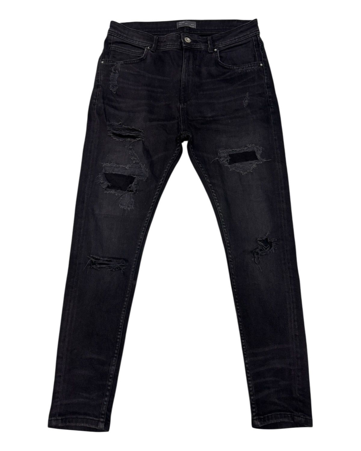 Zara 🔥ZARA DISTRESSED DENIM JEANS Size US 31 - 1 Thumbnail