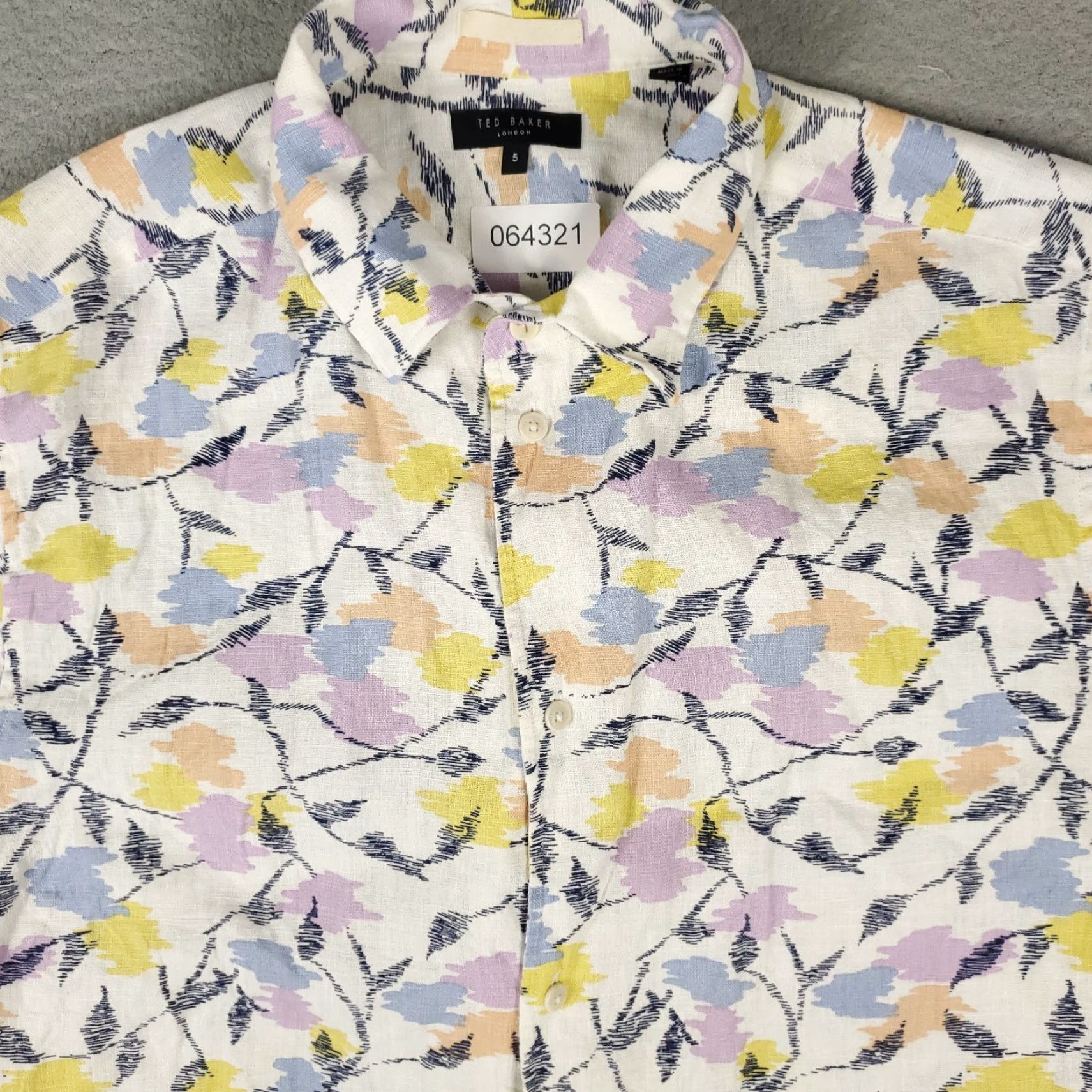 Ted Baker Ted Baker London Shirt Mens Size 5 Multicolor Floral Linen Button Up Size US S / EU 44-46 / 1 - 2 Thumbnail