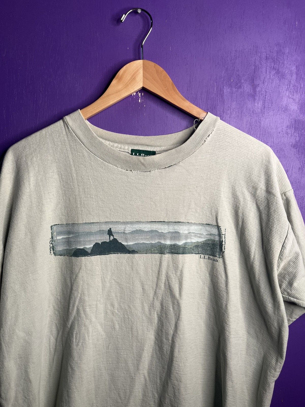 L.L. Bean × Vintage Vintage 90s LL Bean textured hiking t-shirt Size US XL / EU 56 / 4 - 3 Thumbnail