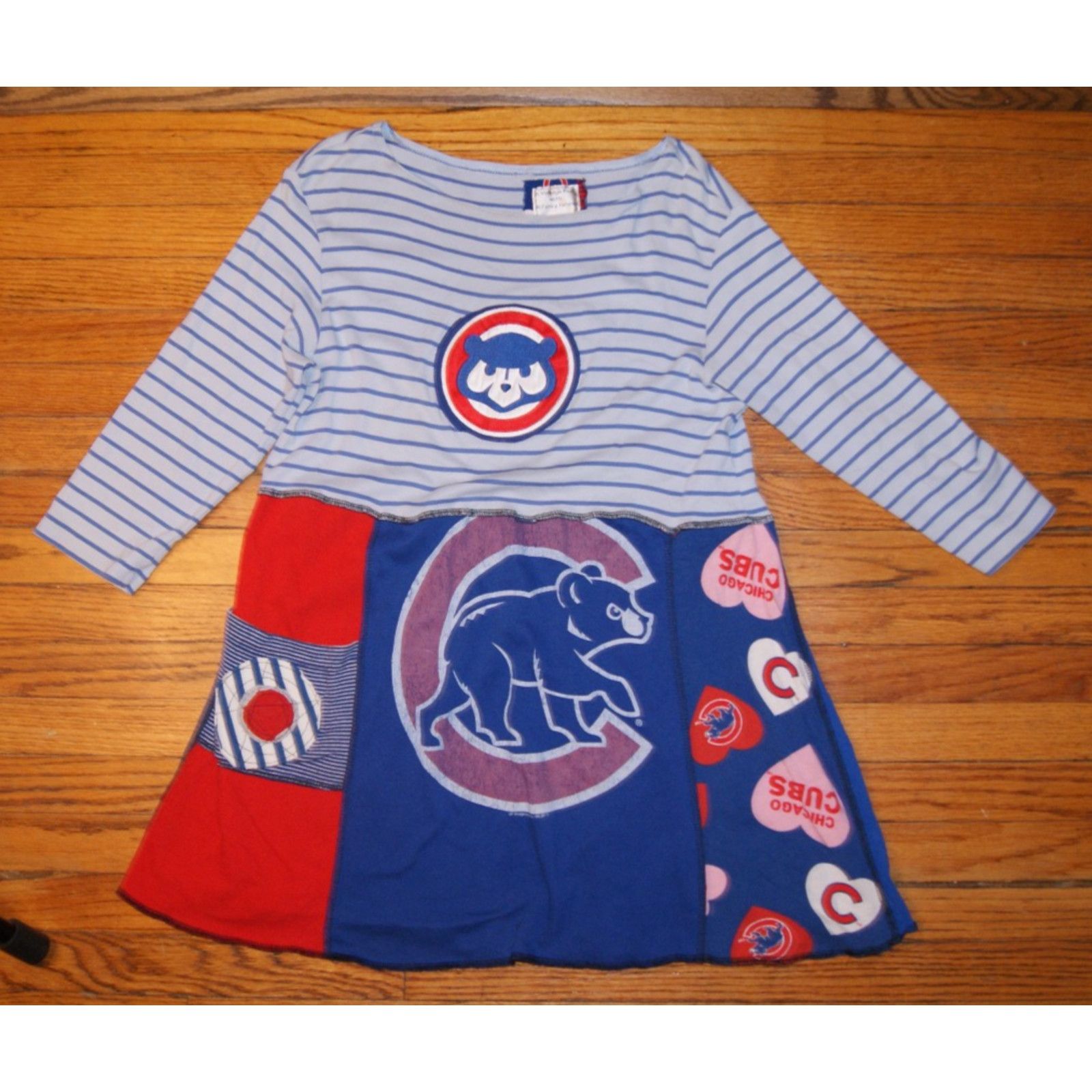 Handmade Chicago Cubs Boho Womens L Long Sleeve Shirt Dress Handmade Size L / US 10 / IT 46 - 1 Thumbnail