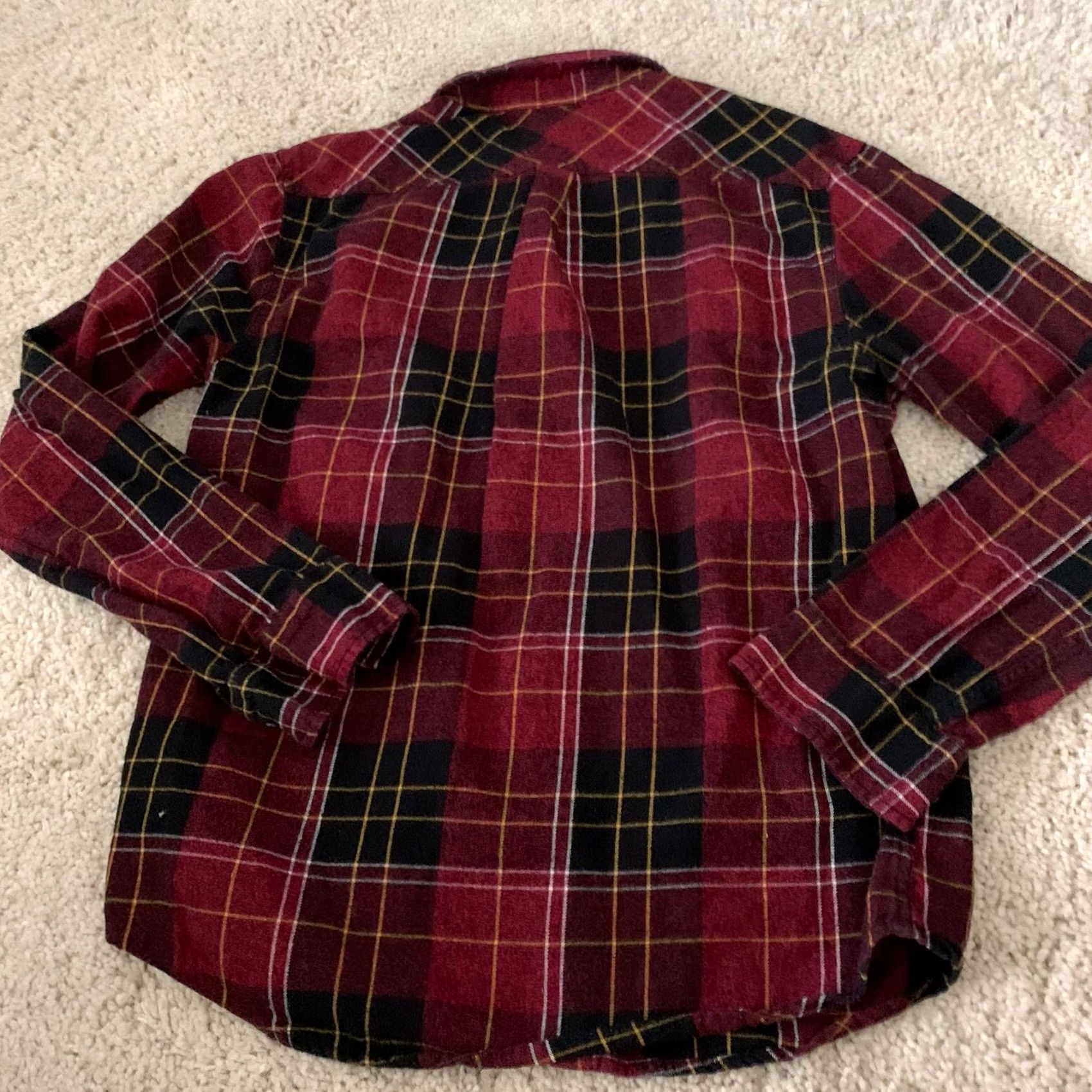 Levi's Levi's Shirt Mens M Long Sleeve Button Up Flannel Dark Red Plaid Size US M / EU 48-50 / 2 - 5 Thumbnail