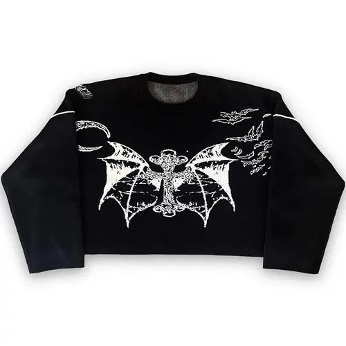 winter Dark Bat Hip Hop sweater Gothic