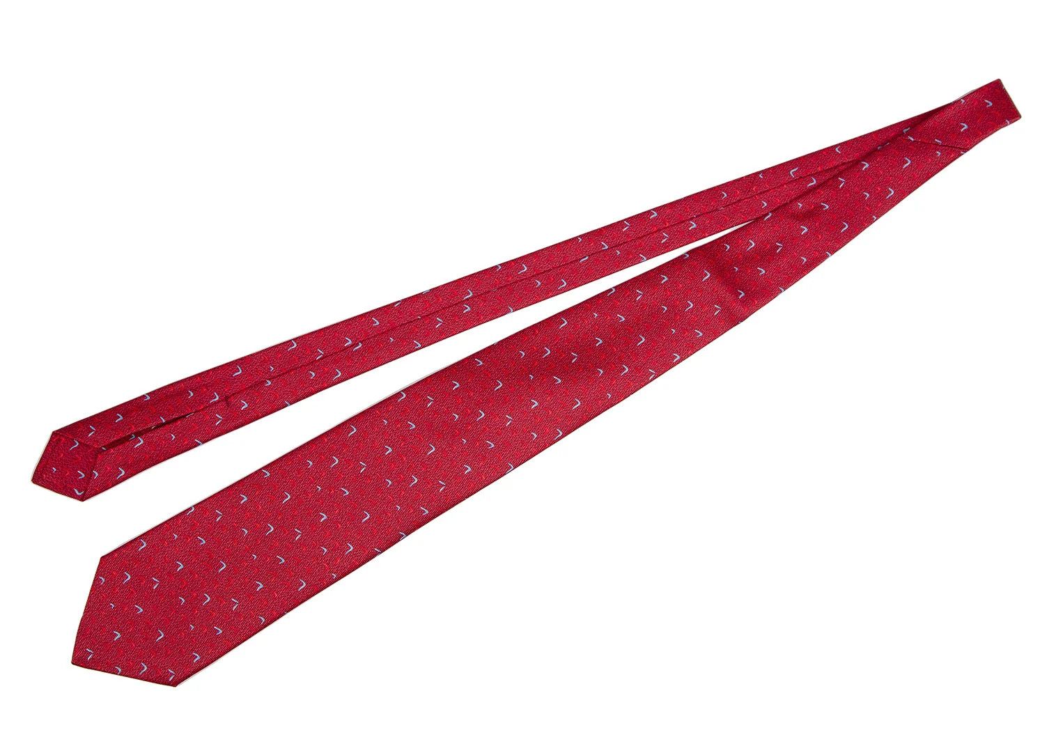 Bvlgari Silk U-Shape Pattern Tie in Red Size ONE SIZE - 2 Thumbnail