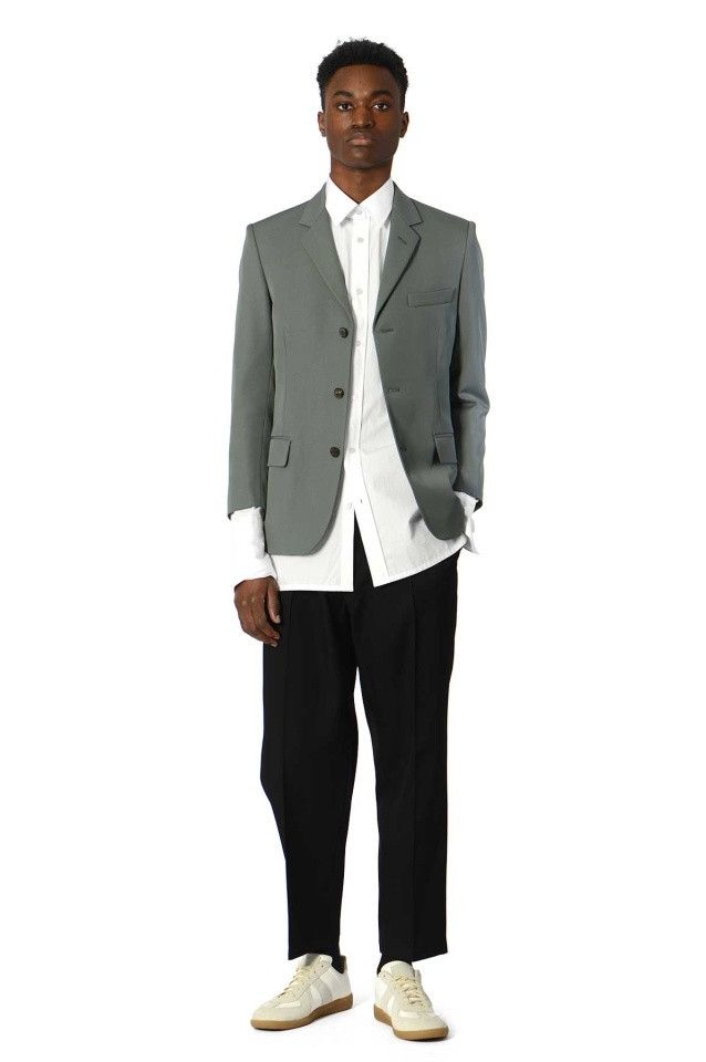 Maison Margiela o1y1124 Wool Blazer Jacket in Grey Size US XXS / EU 40 - 2 Thumbnail
