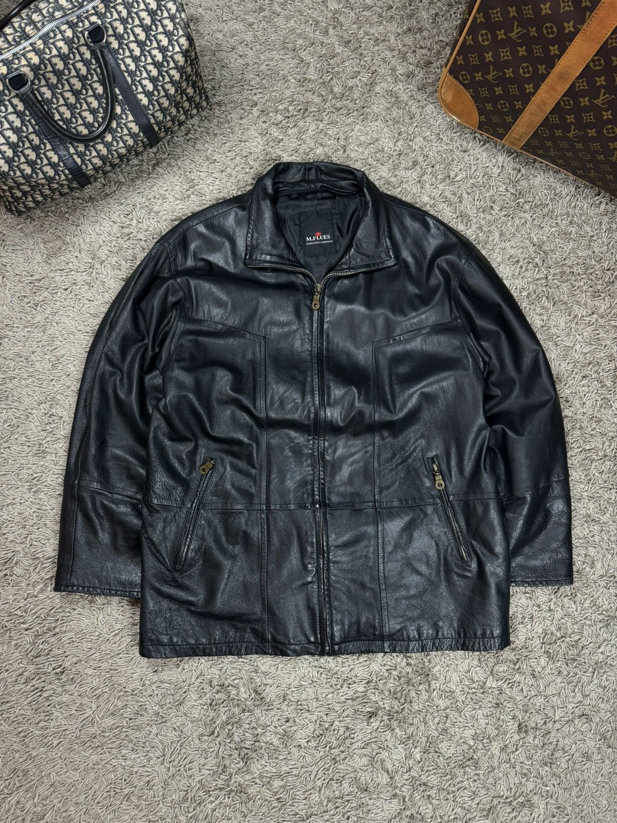 Vintage Vintage leather bomber jacket 90s original retro casual item Size US XL / EU 56 / 4 - 1 Thumbnail