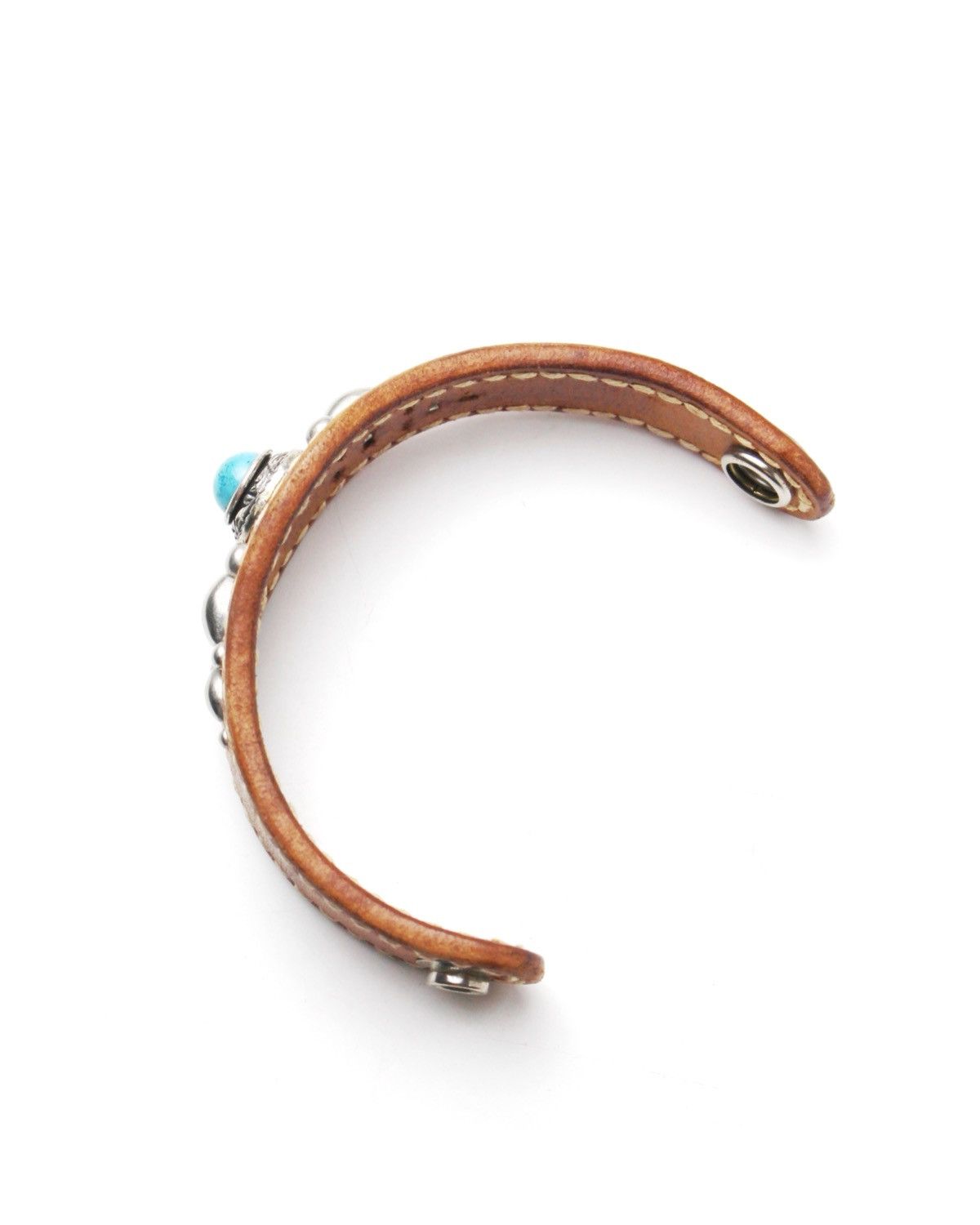 Vintage 2000S JAPANESE HANDCRAFTED WILD TURQUOISE LEATHER BRACELET Size ONE SIZE - 4 Thumbnail