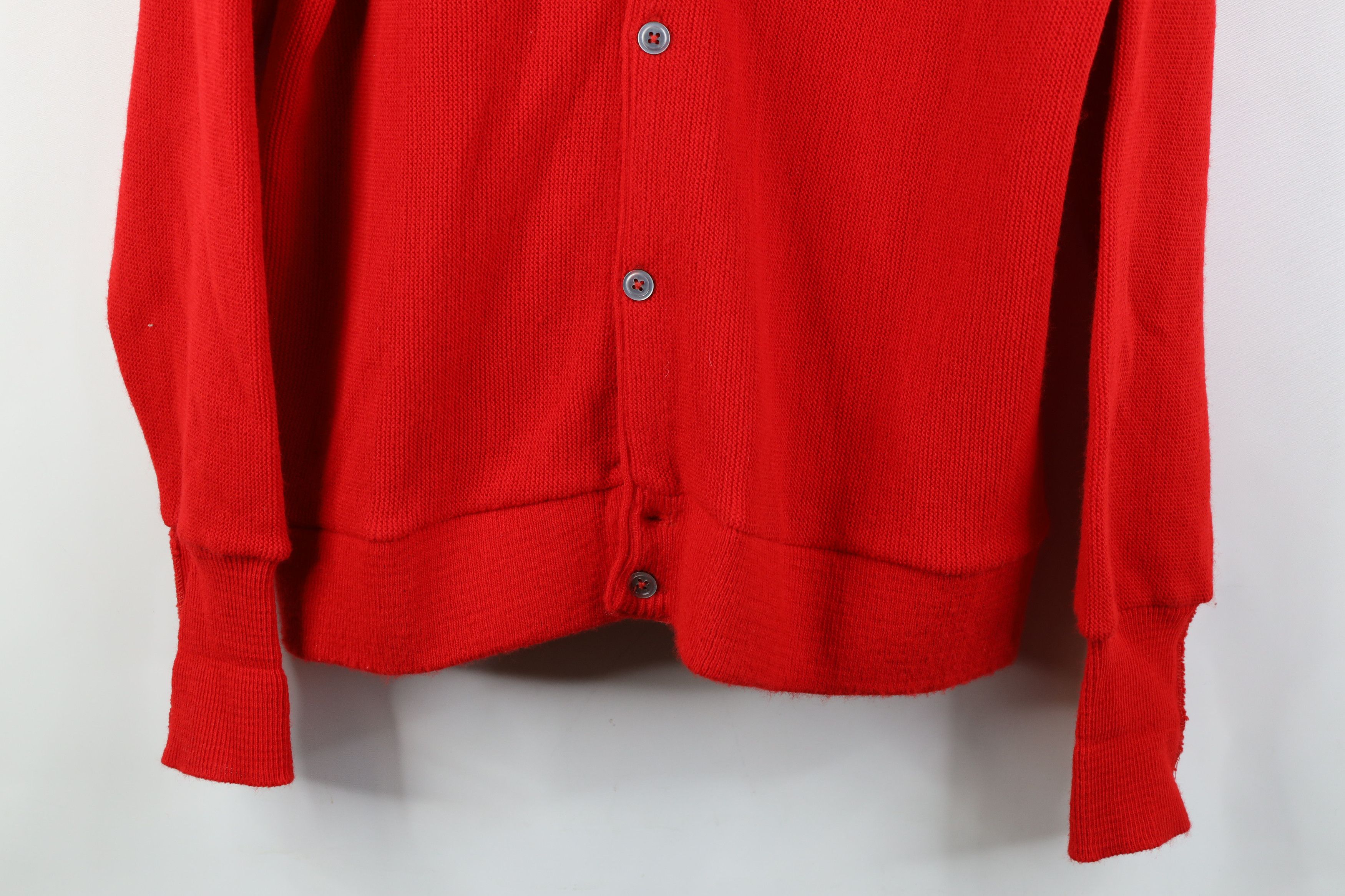 Izod Vintage 90s Izod Knit Button Cardigan Sweater Red Acrylic Size US L / EU 52-54 / 3 - 3 Thumbnail