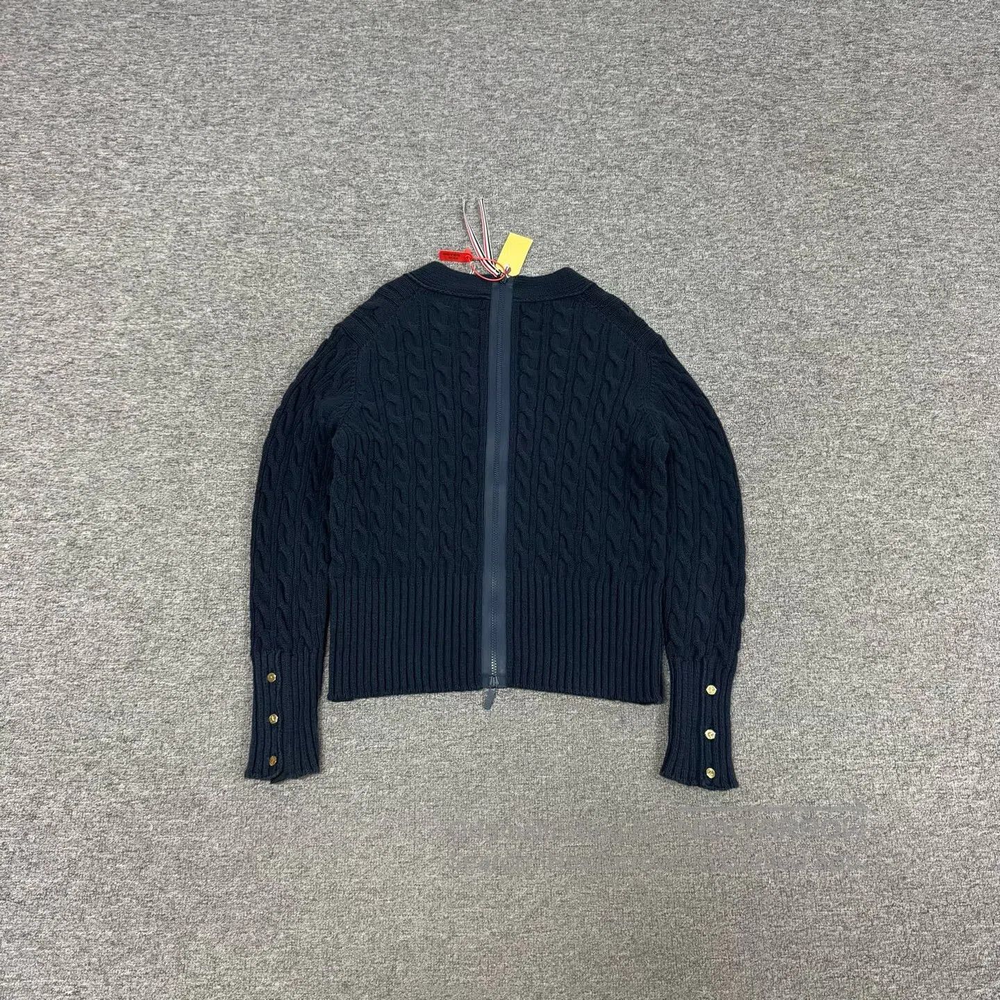 Thom Browne Thom Browne Back zipper; gold buckle; knitted cardigan wit Size US S / EU 44-46 / 1 - 2 Thumbnail