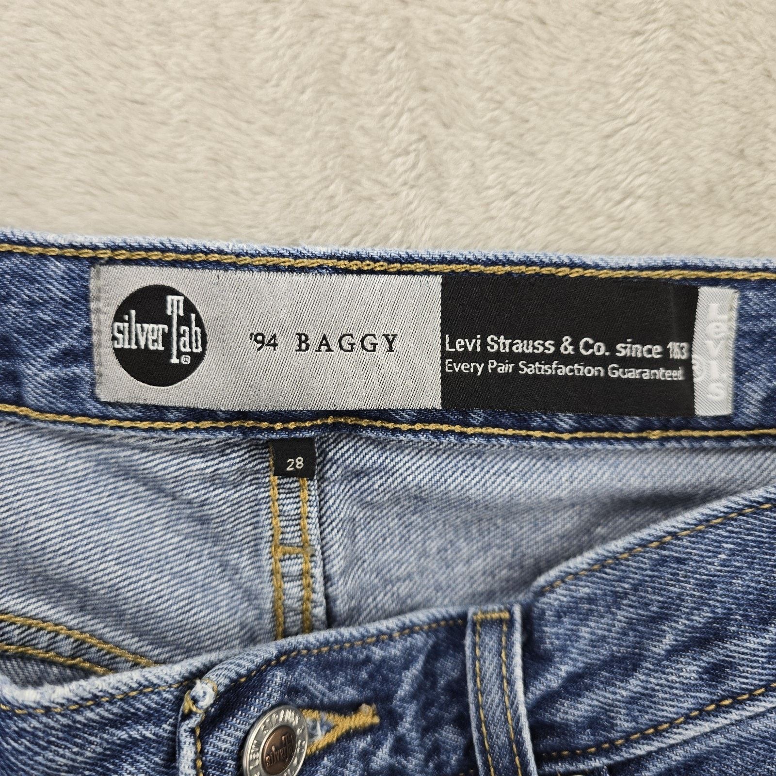 Levi's Levis Silvertab 94 Baggy Jeans Mens 28x29 Blue Denim Y2K Size US 28 / EU 44 - 4 Thumbnail