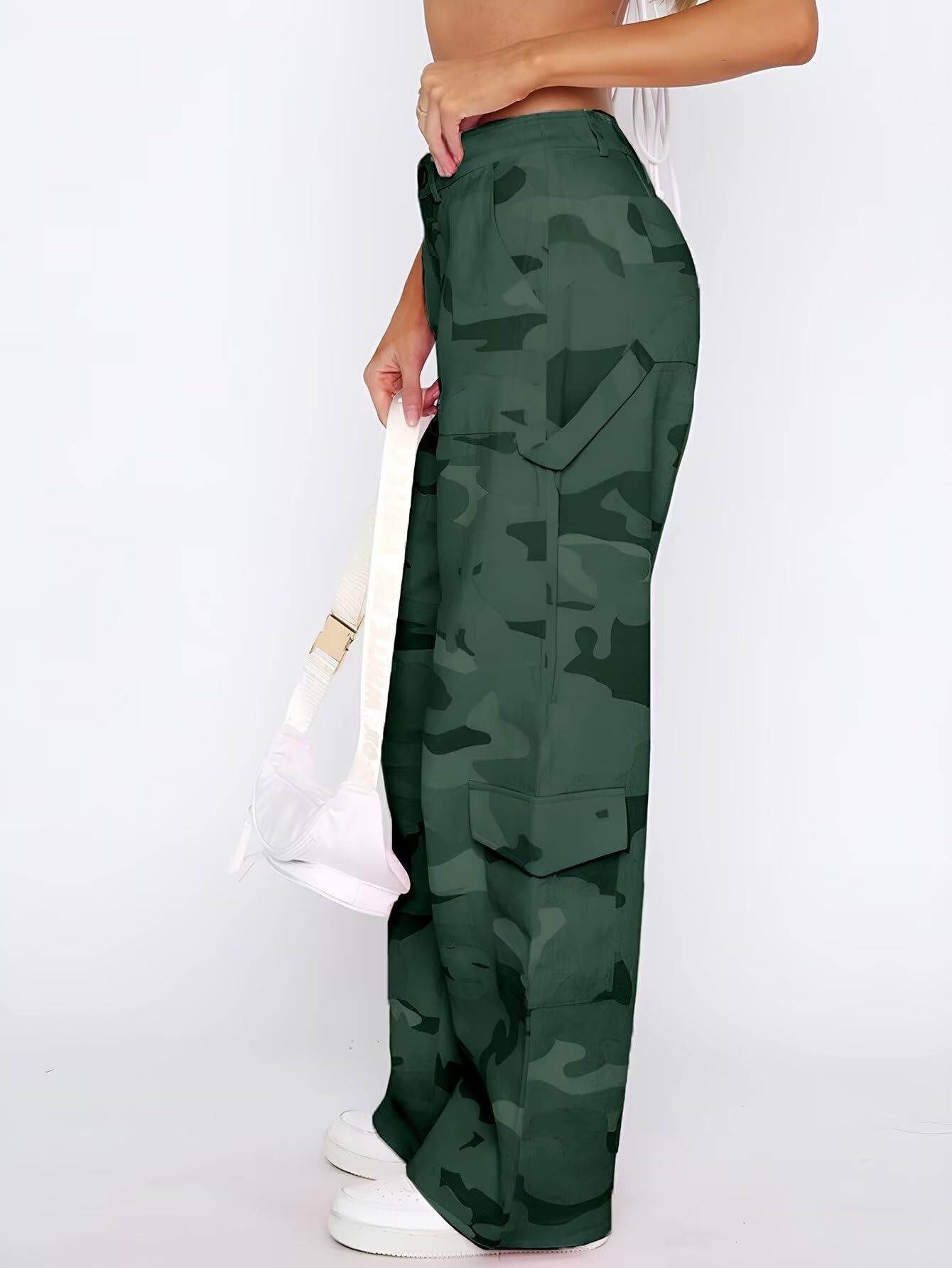 Other Women Baggy Wide Leg Mid Waist Causal Y2K Pants with Pockets Size US 34 / EU 50 - 2 Thumbnail