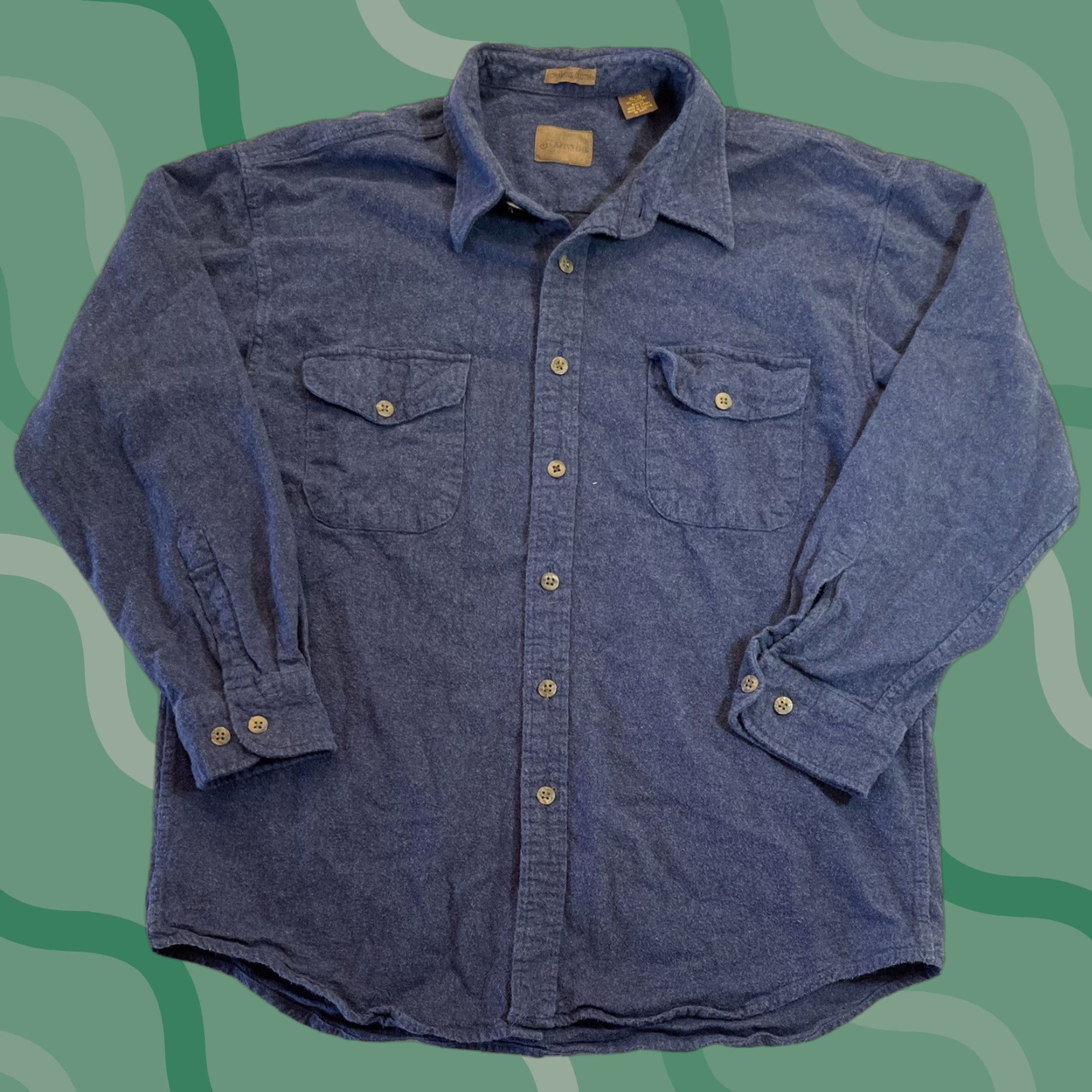 Vintage VINTAGE St. John's Bay Shirt Men XL Flannel Button-Up 90s Outdoor Blue Cotton Long Sleeve Shirt Mens Size US XL / EU 56 / 4 - 1 Thumbnail