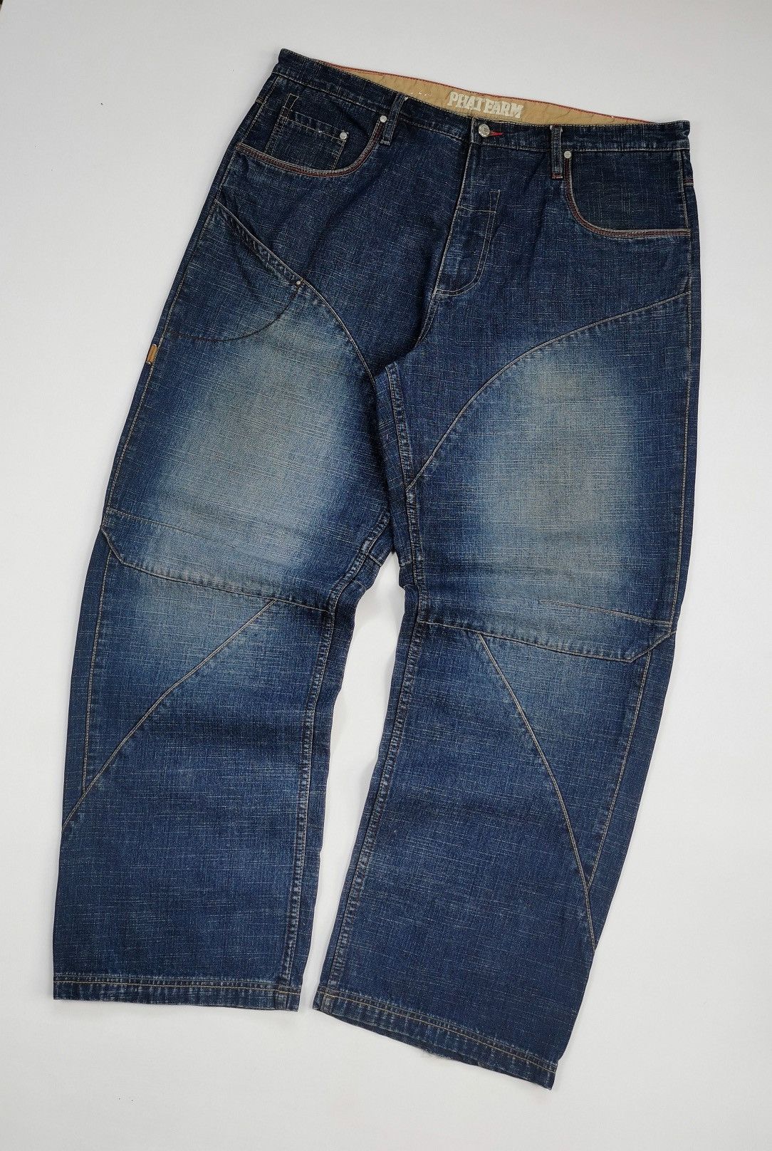 Phat Farm Baggy Vintage Phat Farm Double Knee Denim Jeans Size US 41 - 1 Thumbnail