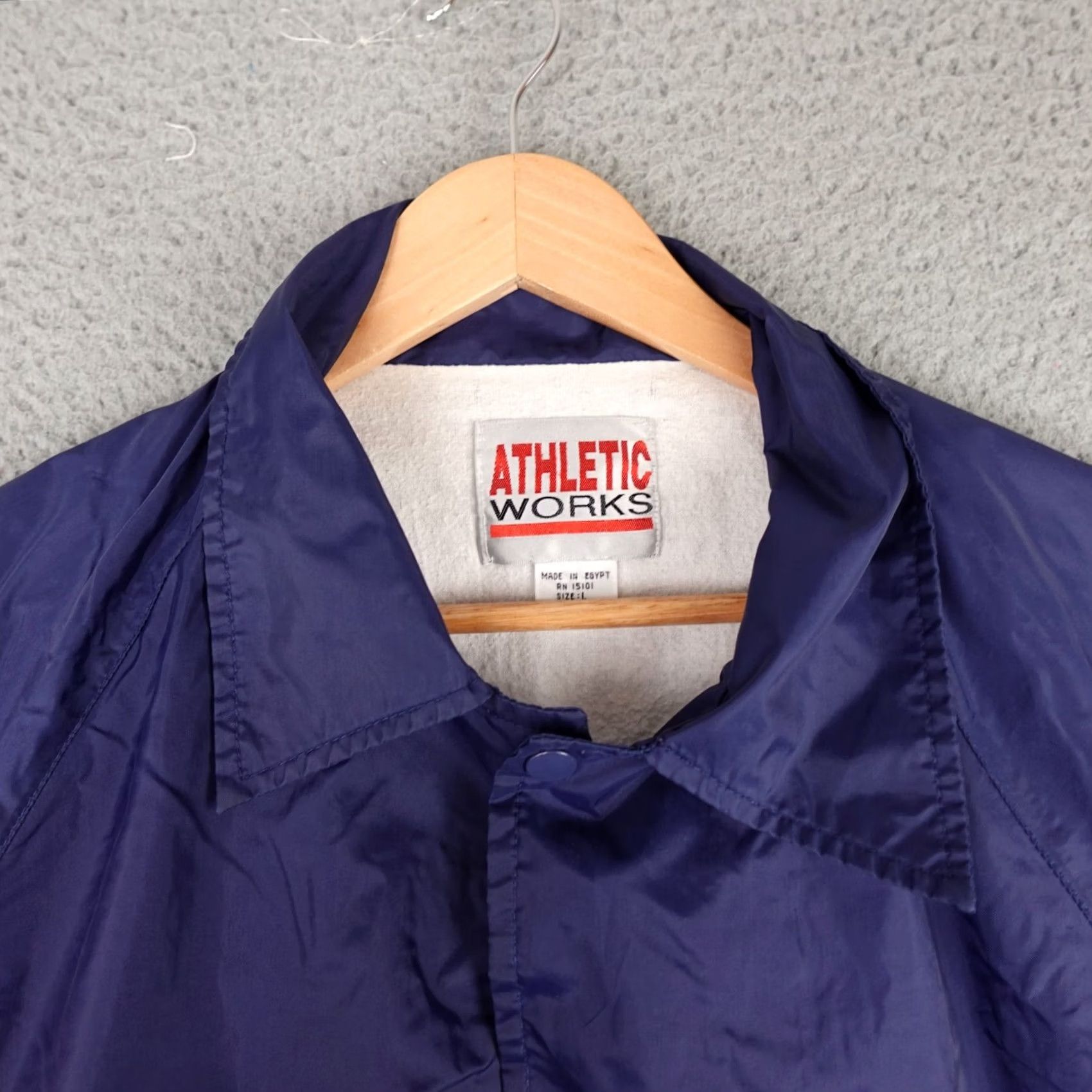 Athletic Works VINTAGE Athletic Works Windbreaker Jacket Mens L Blue Snap 80s 90s Size US L / EU 52-54 / 3 - 5 Thumbnail