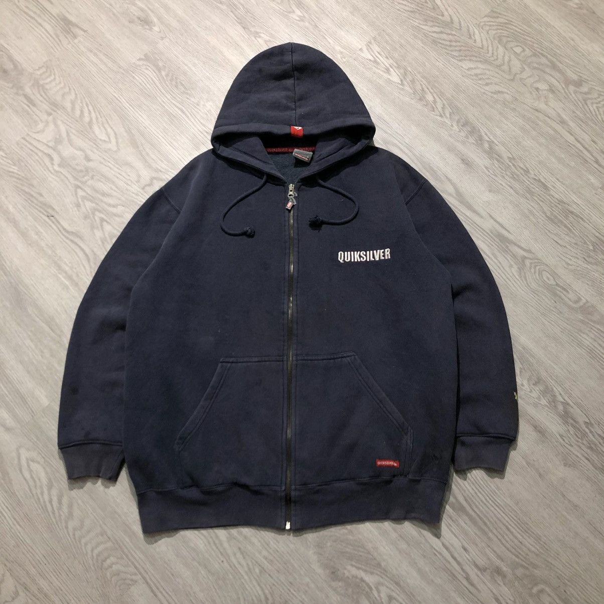 Quiksilver 2000s Quiksilver Boardriding Big Logo Ziphoodie Navy Size US XL / EU 56 / 4 - 7 Thumbnail