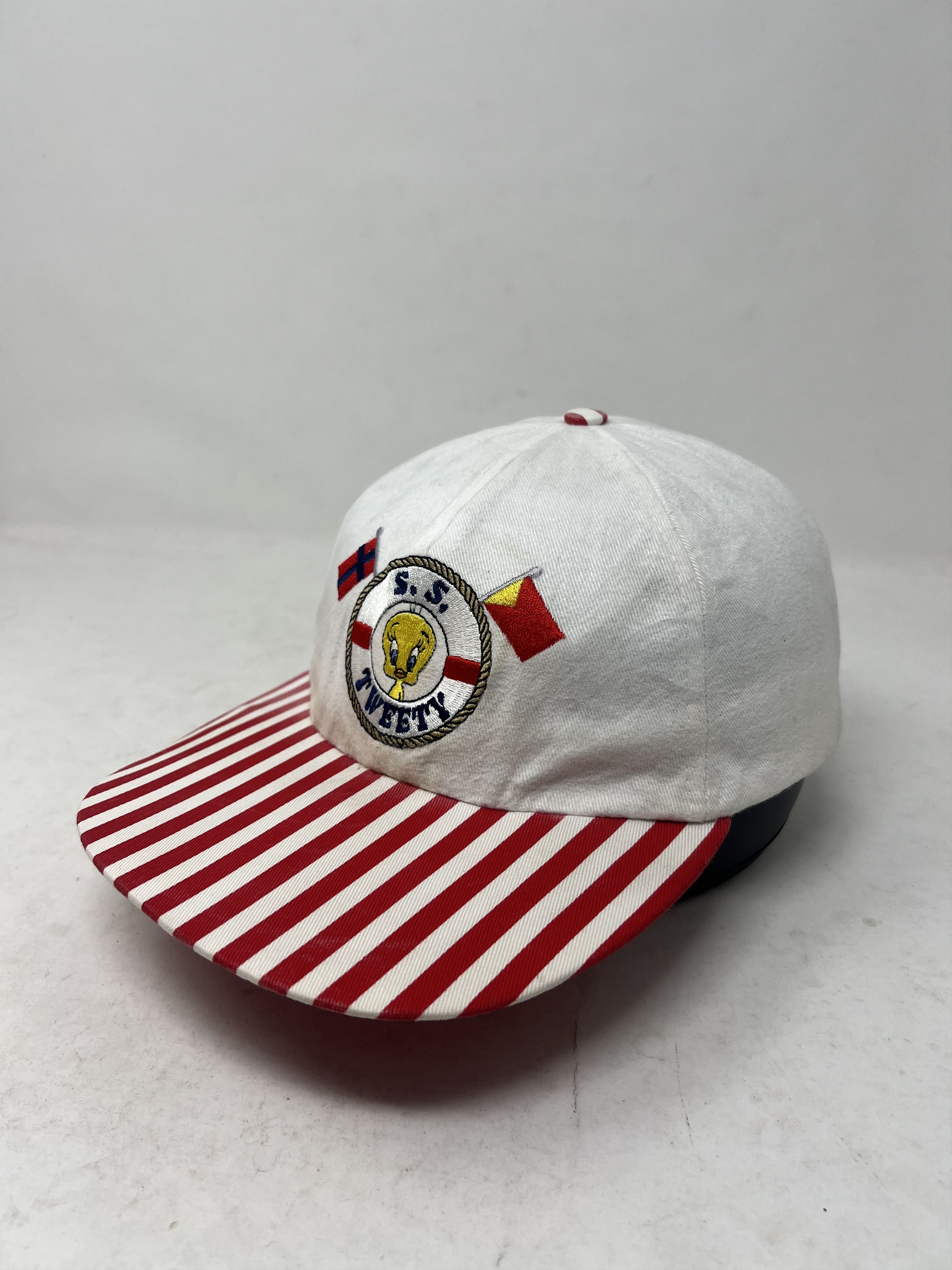 Vintage Vintage Looney Tunes Tweety Bird Striped Brim Hat Size ONE SIZE - 1 Thumbnail