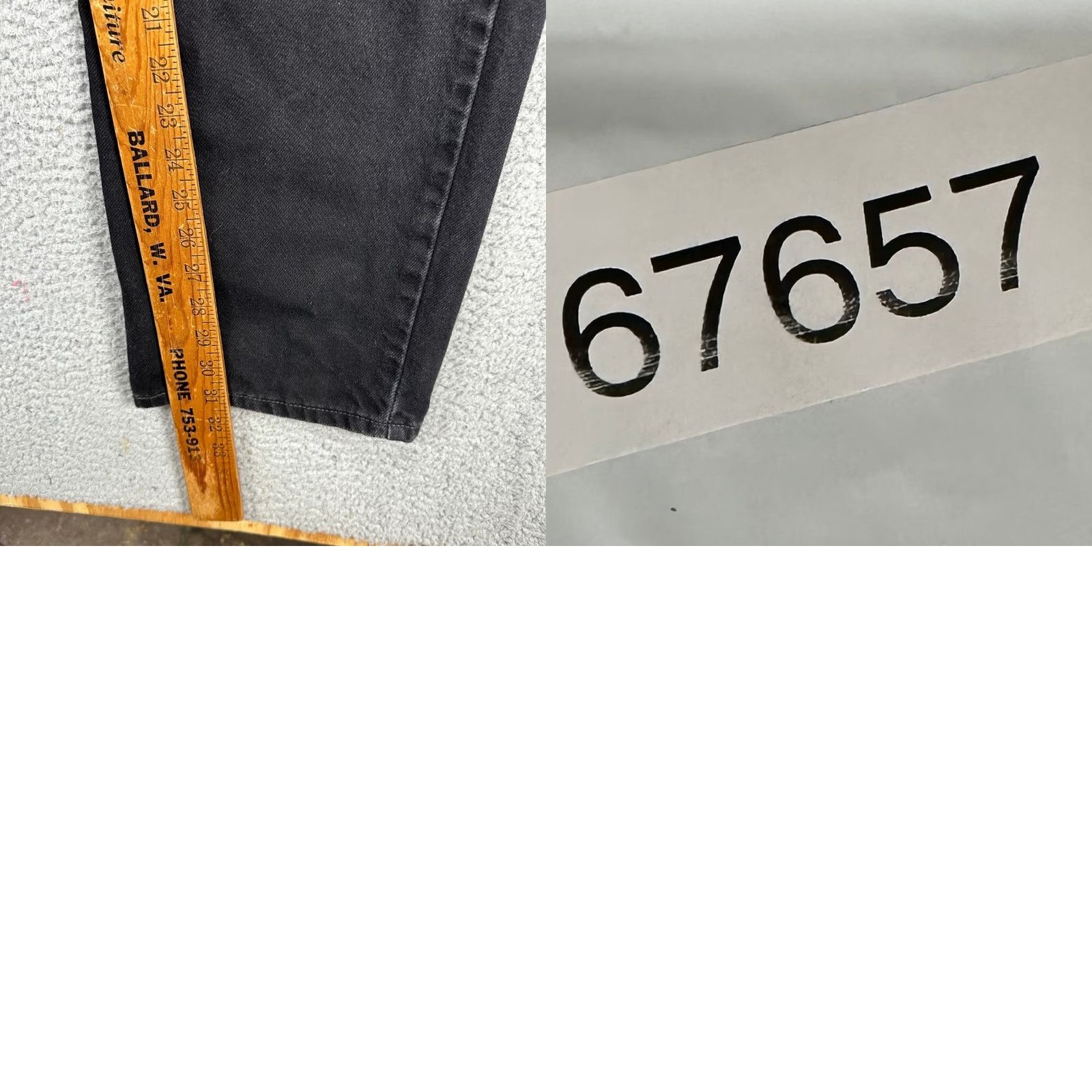 Levi's VINTAGE Levis 550 Relaxed Straight Jeans Mens 40X32 Black Red Tab 5 Pocket Denim Pants Size US 40 / EU 56 - 8 Thumbnail