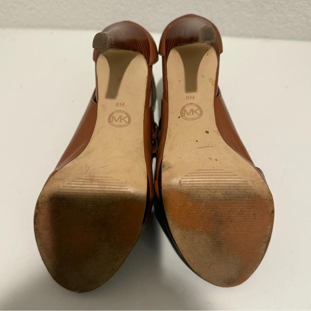 Michael Kors MICHAEL Michael Kors Isabella Tan Leather Peep Toe Booties 8 Size US 8 / IT 38 - 8 Thumbnail