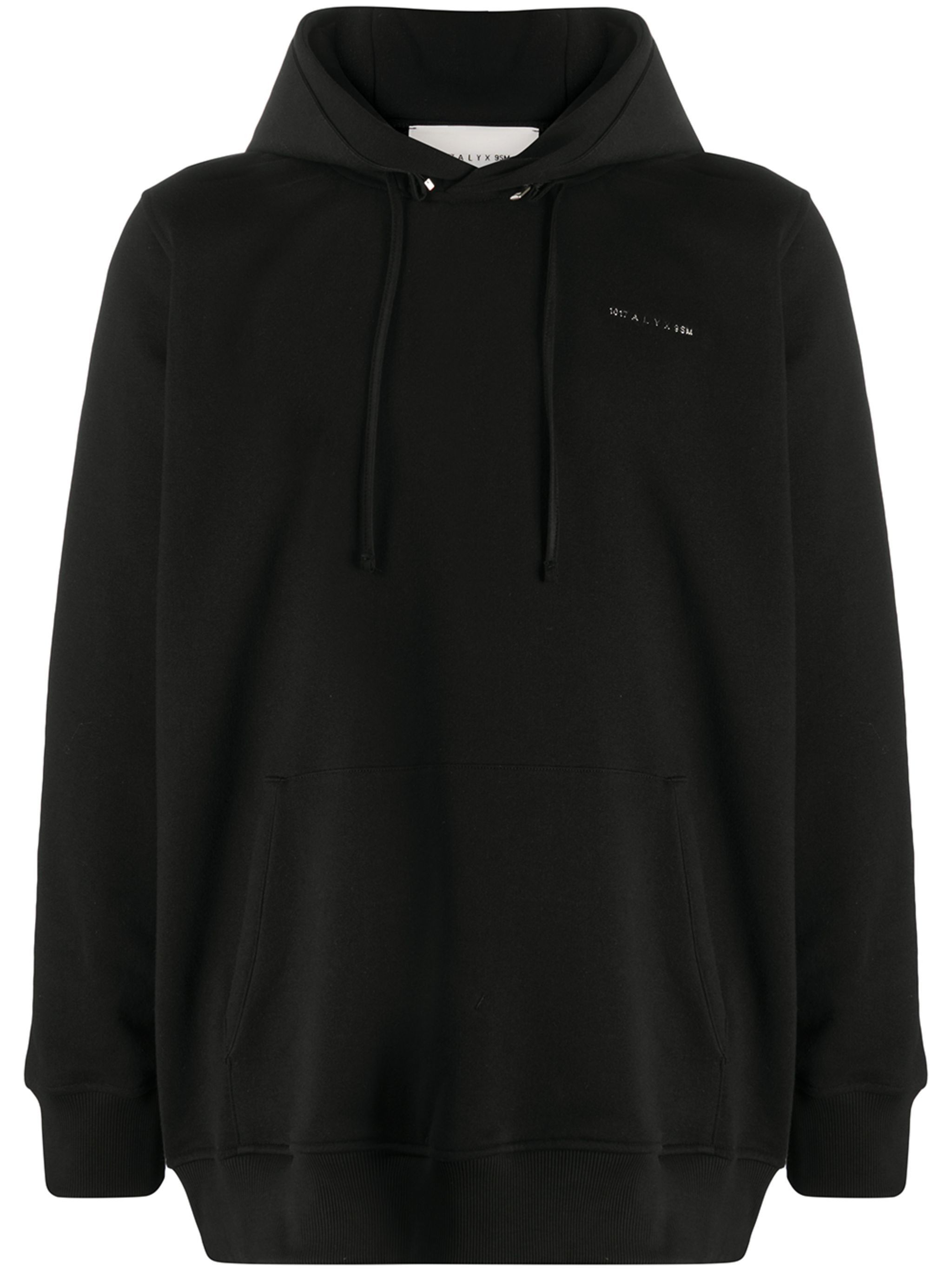 image of 1017 Alyx 9Sm O1Mle0424 Oversized Logo Print Hoodie In Black, Men's (Size Medium)