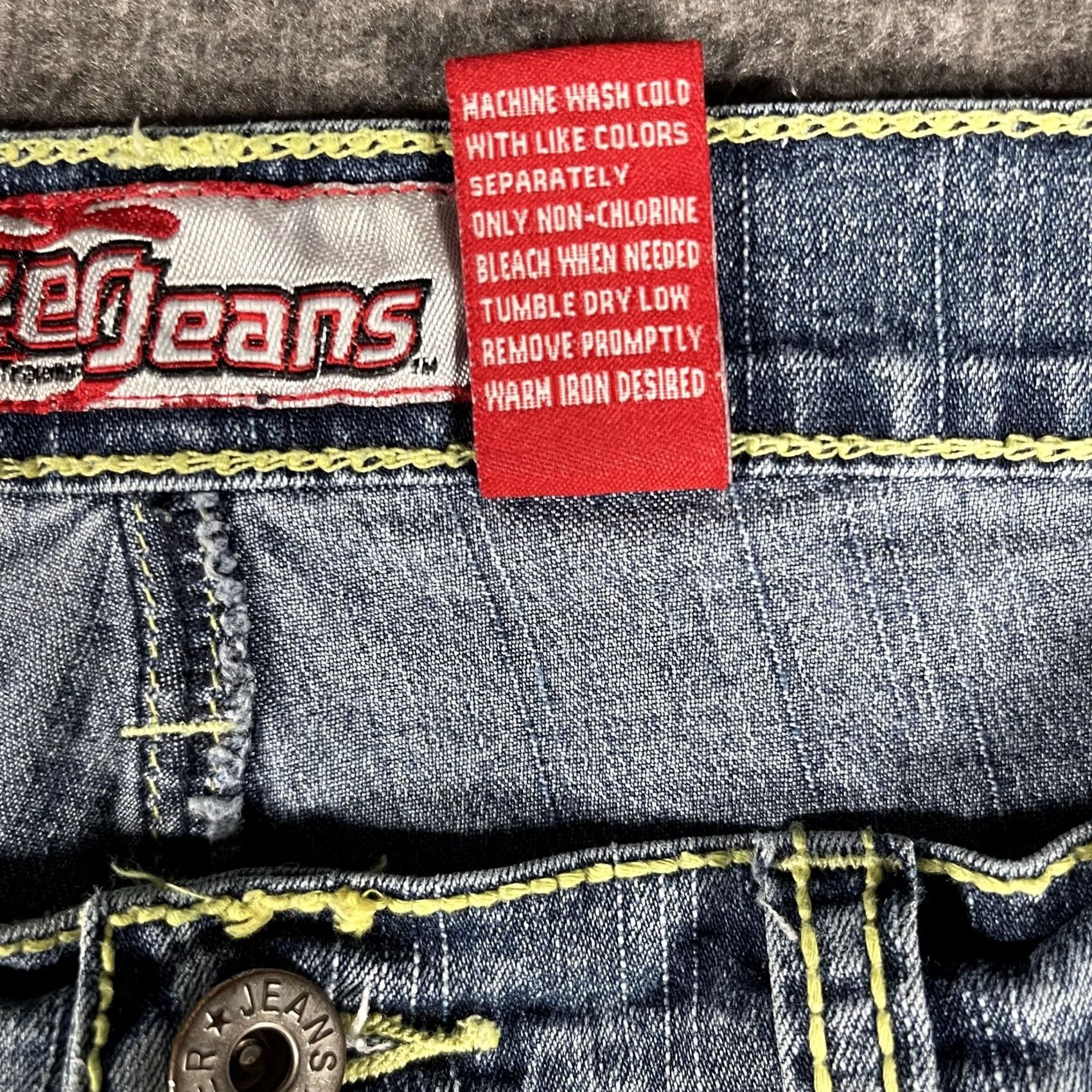 Vintage Lazer Jeans Womens 9 Blue Straight Low Rise Embroidered Pockets Stretch Denim Jeans Slim Straight Footwear: 5-Pocket Design Girls? Size 30" / US 8 / IT 44 - 6 Thumbnail
