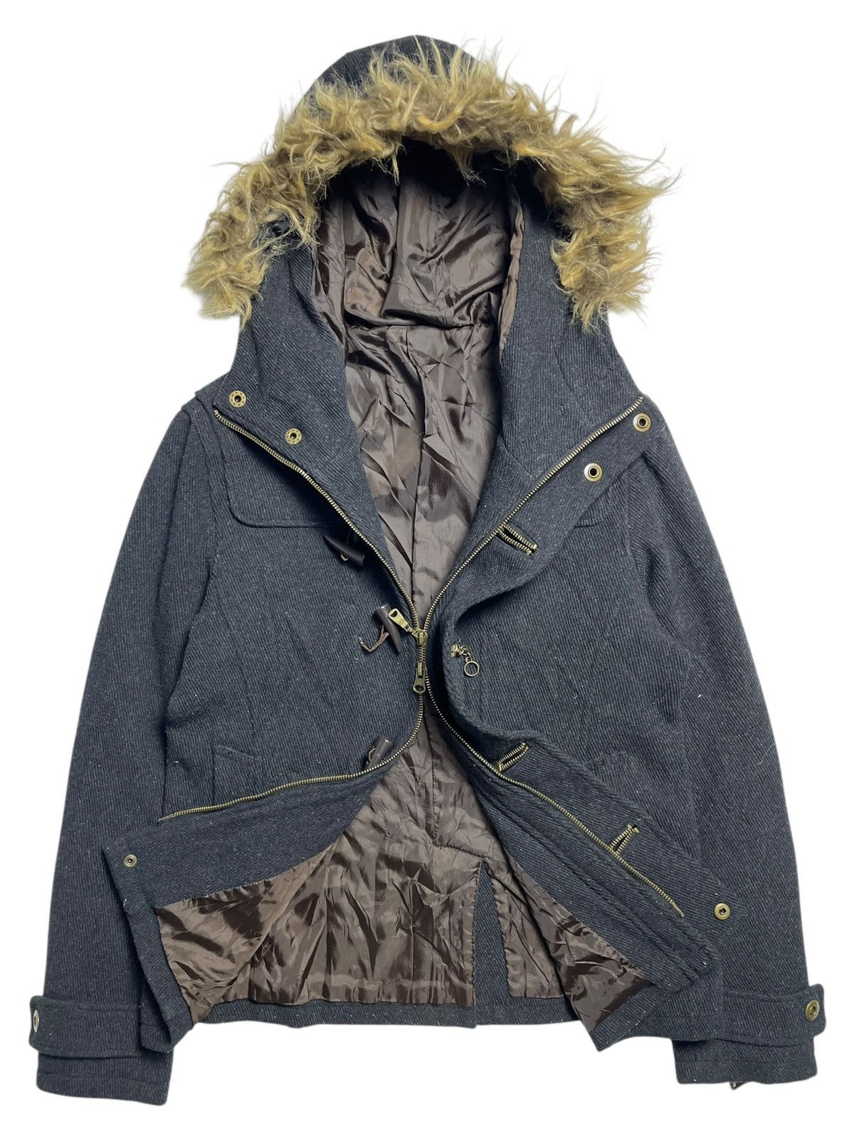 BUFFALO BOBS 2000’s Semantic Design - Vkei Style Toggle Fur Parka Jacket Size US M / EU 48-50 / 2 - 3 Thumbnail