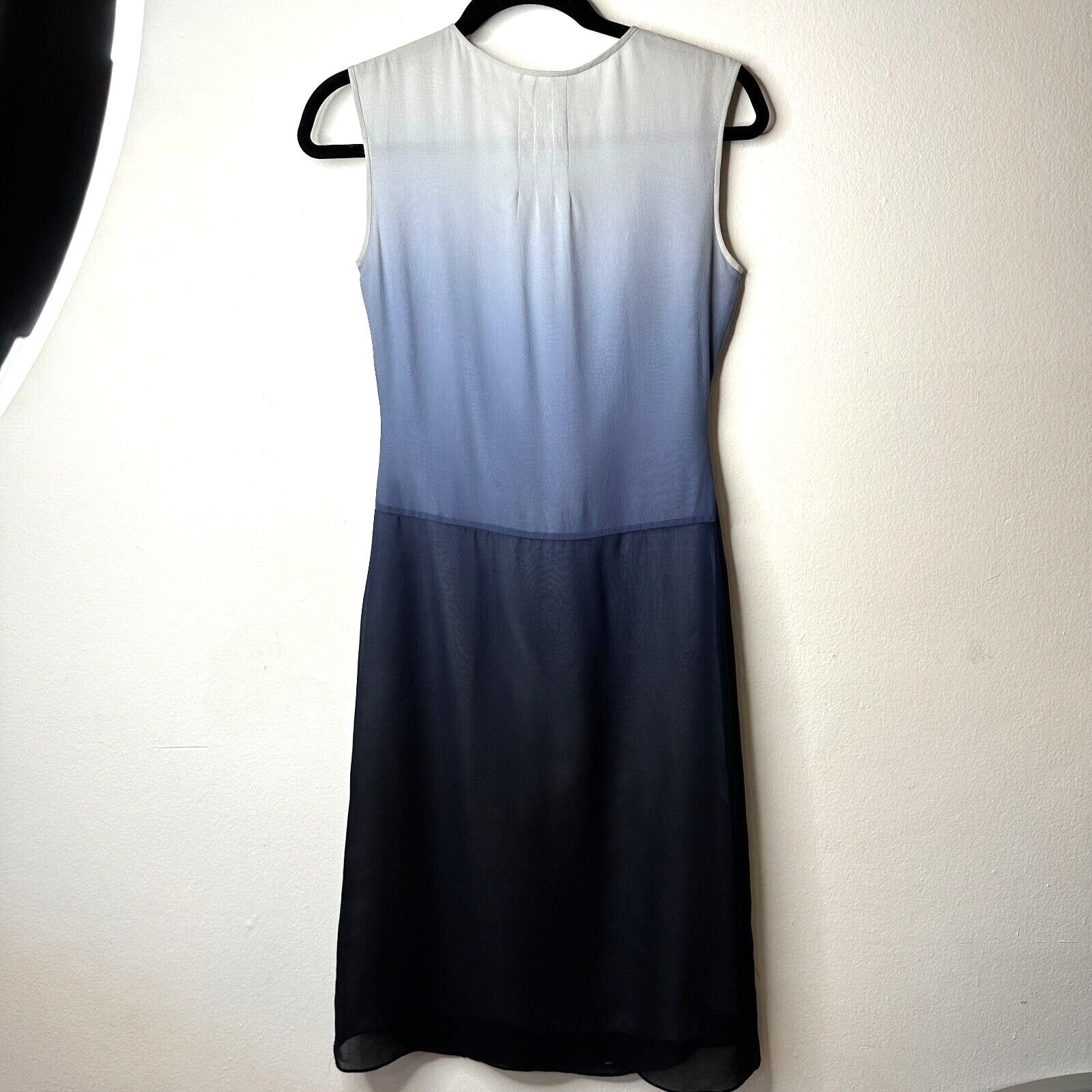 Jil Stuart Jill Stuart Silk Gray Navy Ombre Sleeveless Dress VNeck Zip Size XS / US 0-2 / IT 36-38 - 5 Thumbnail