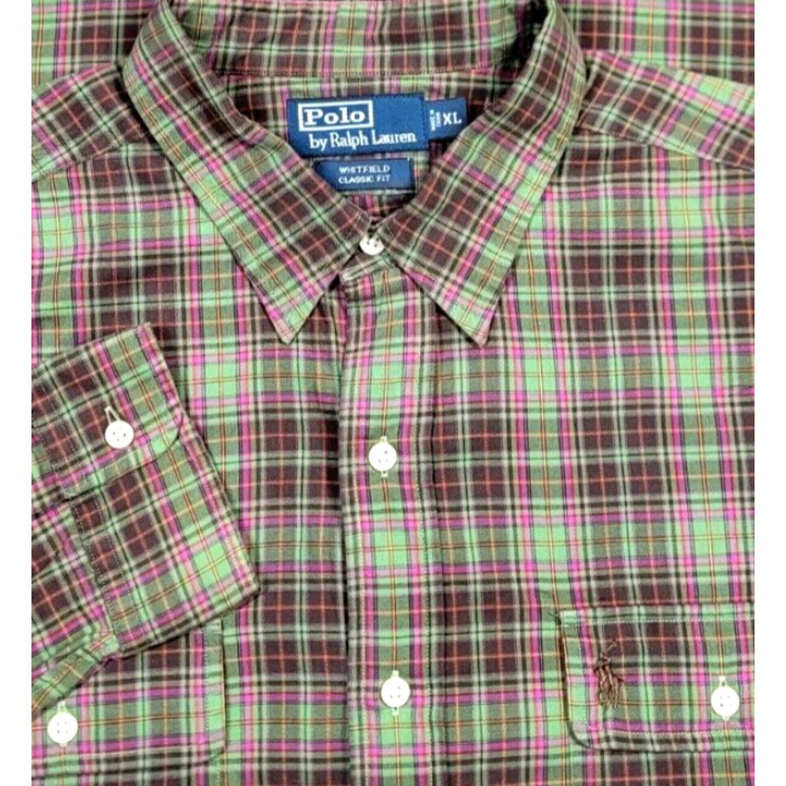 Polo Ralph Lauren VINTAGE Polo Ralph Lauren Men XL Whitfield Plaid Button Up Classic Long Sleeve Shirt Size US XL / EU 56 / 4 - 2 Thumbnail