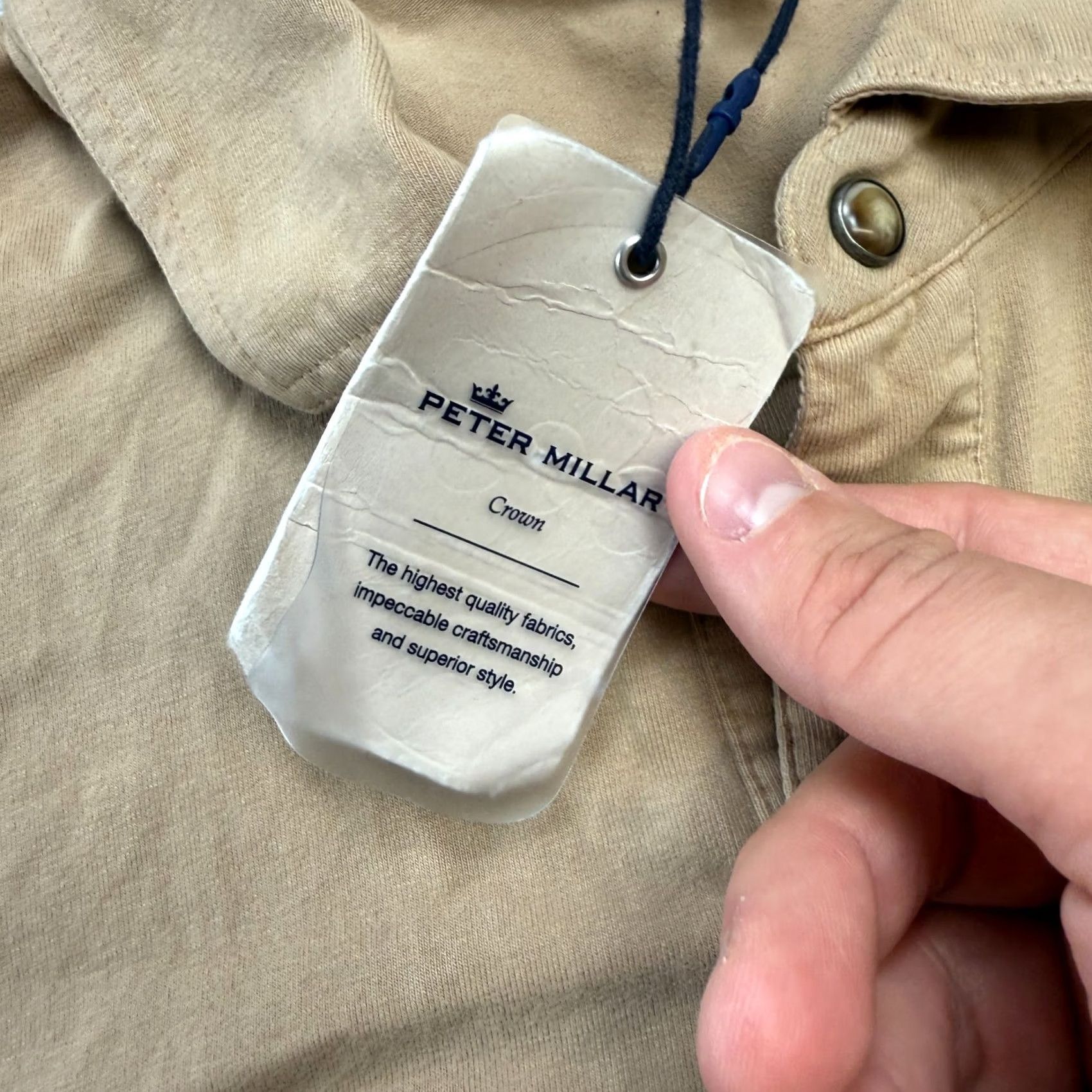 Peter Millar Peter Millar Shirt Men Medium NEW Crown Lava Wash Jersey Pearl Snap Stretch Sand Size US M / EU 48-50 / 2 - 7 Thumbnail