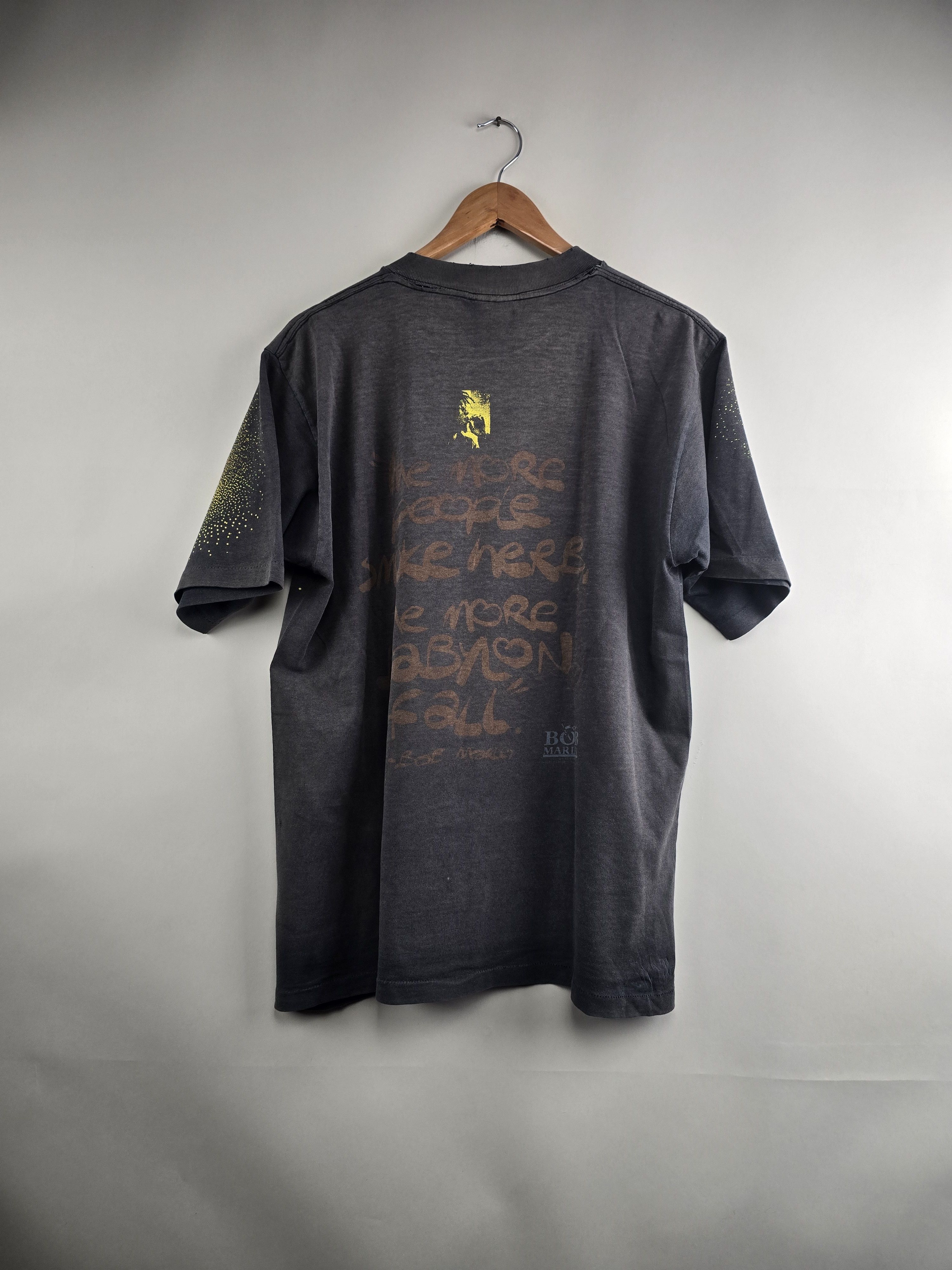 Band Tees × Bob Marley × Vintage 1995 Bob Marley All over print Smoke Herb Babylon Fall L Size US L / EU 52-54 / 3 - 7 Thumbnail
