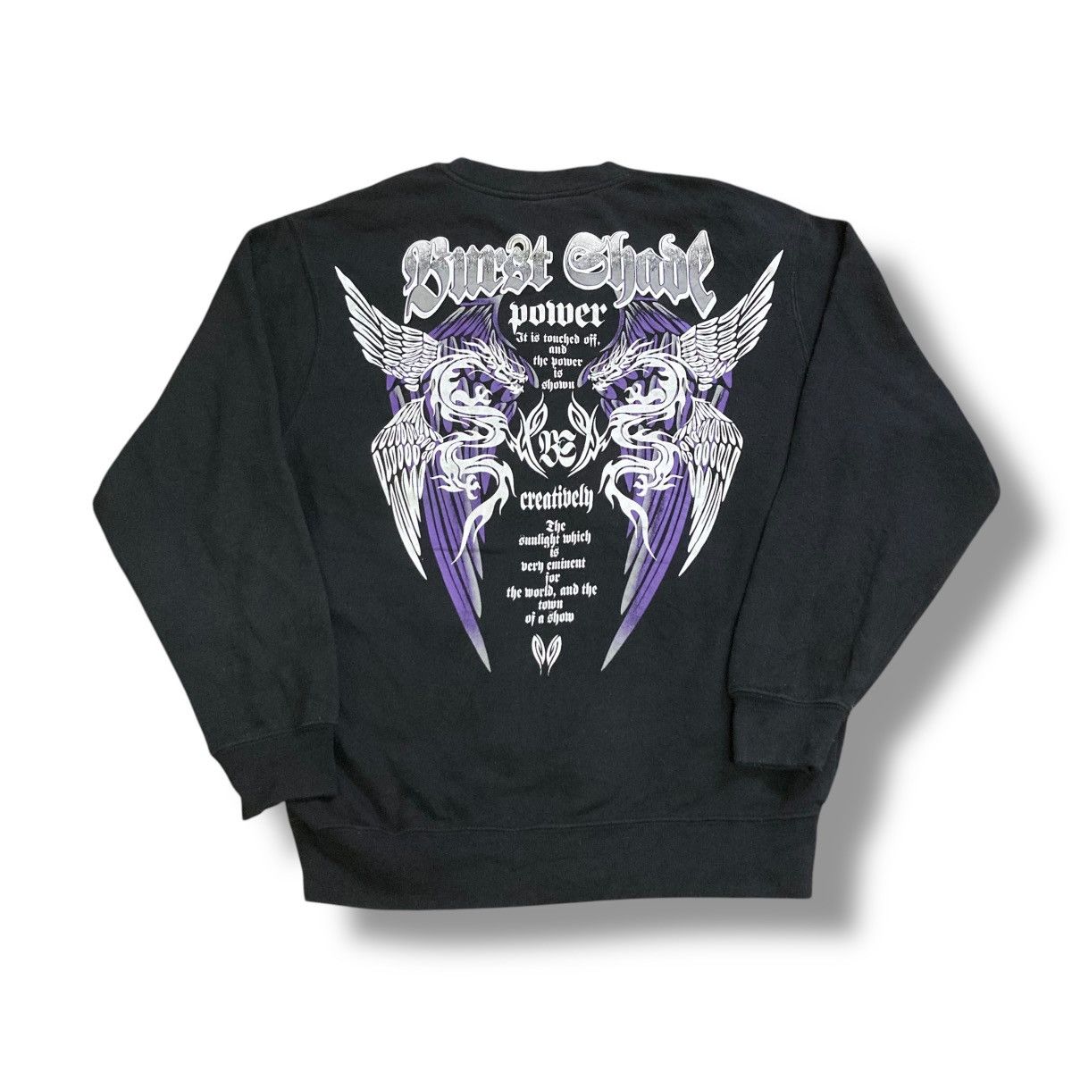 Le Grande Bleu (L.G.B.) 🇯🇵 Y2K ALL IS VANITY WORDING DRAGON SWEATSHIRT Size US L / EU 52-54 / 3 - 1 Thumbnail
