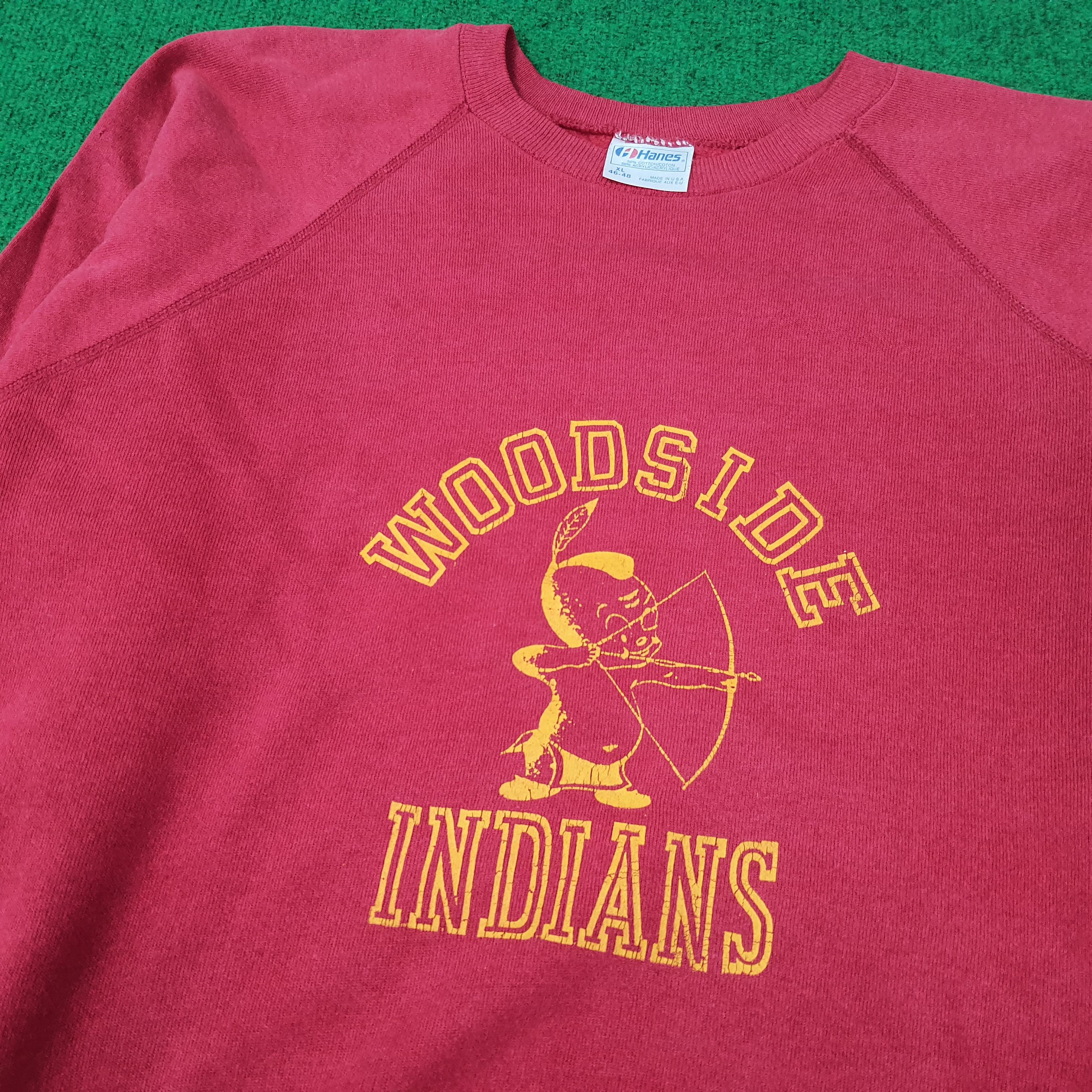 Hanes Vintage Woodside Indians Sweatshirt C264N24 Size US L / EU 52-54 / 3 - 2 Thumbnail