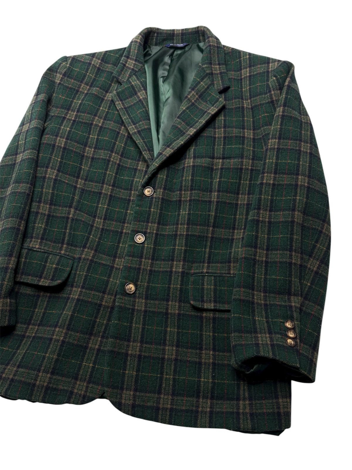 Gap Vintage Mens GAP Plaid Wool Blazer Size 44R - 5 Thumbnail