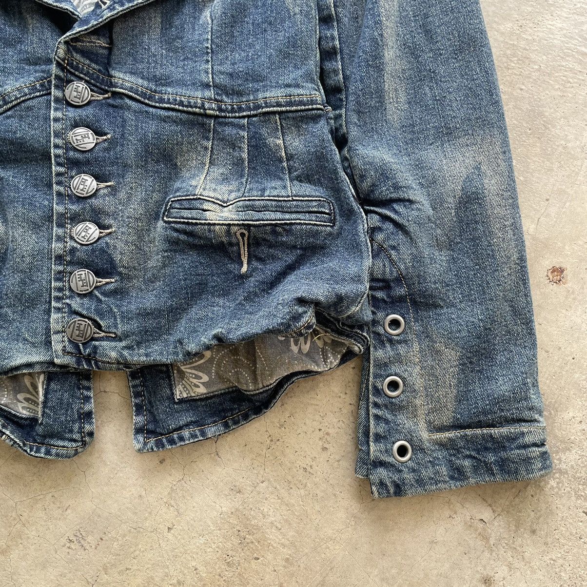 Le Grande Bleu (L.G.B.) Grail🔥 Diesel Archive Denim Crop Punk Lgb Style Women Jacket Size XS / US 0-2 / IT 36-38 - 4 Thumbnail